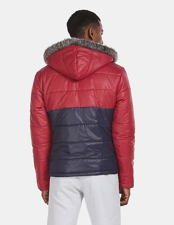 mens red down parka