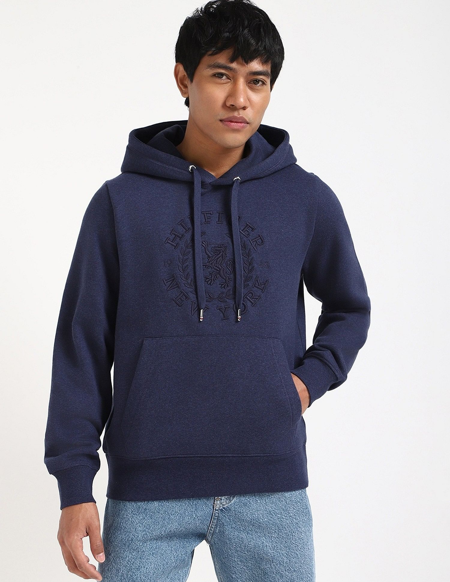 Tommy Hilfiger Embroidered Logo Regular-Fit Cotton Hooded Sweatshirt