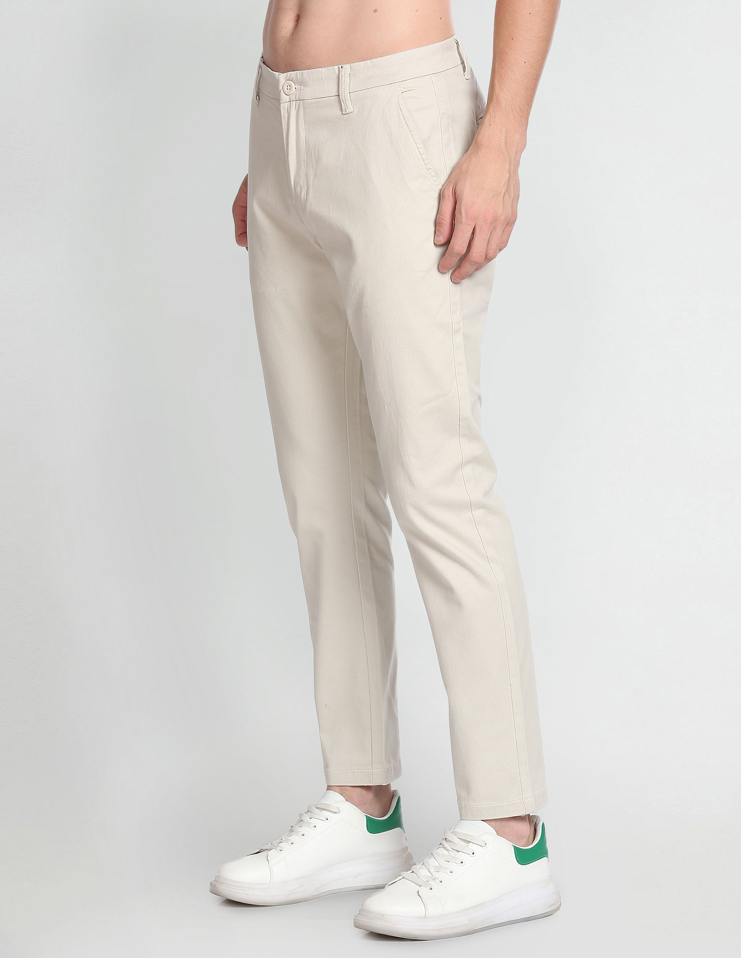Flying Machine Twill Geometric Print Trousers