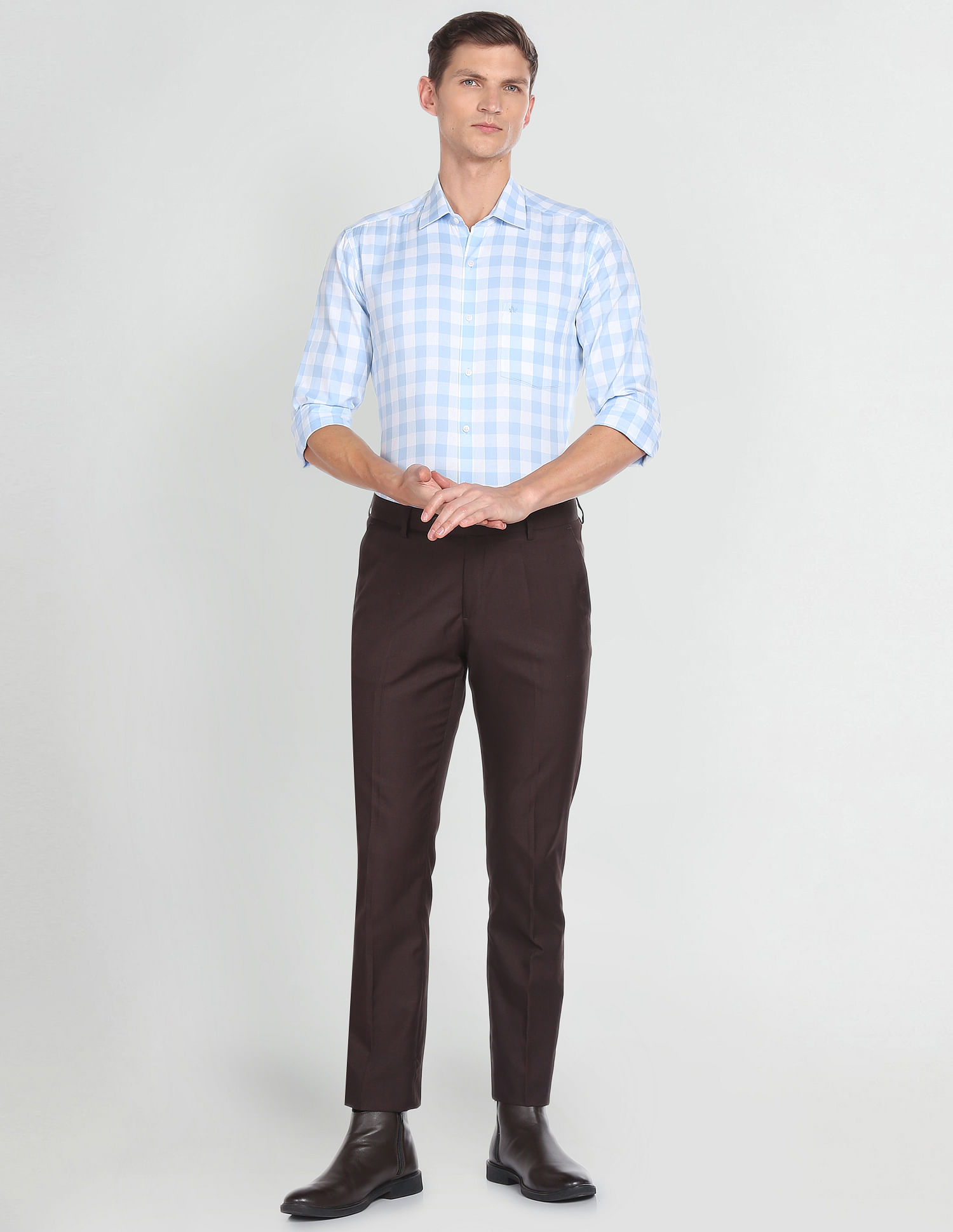 Arrow Buffalo Check Cotton Formal Shirt
