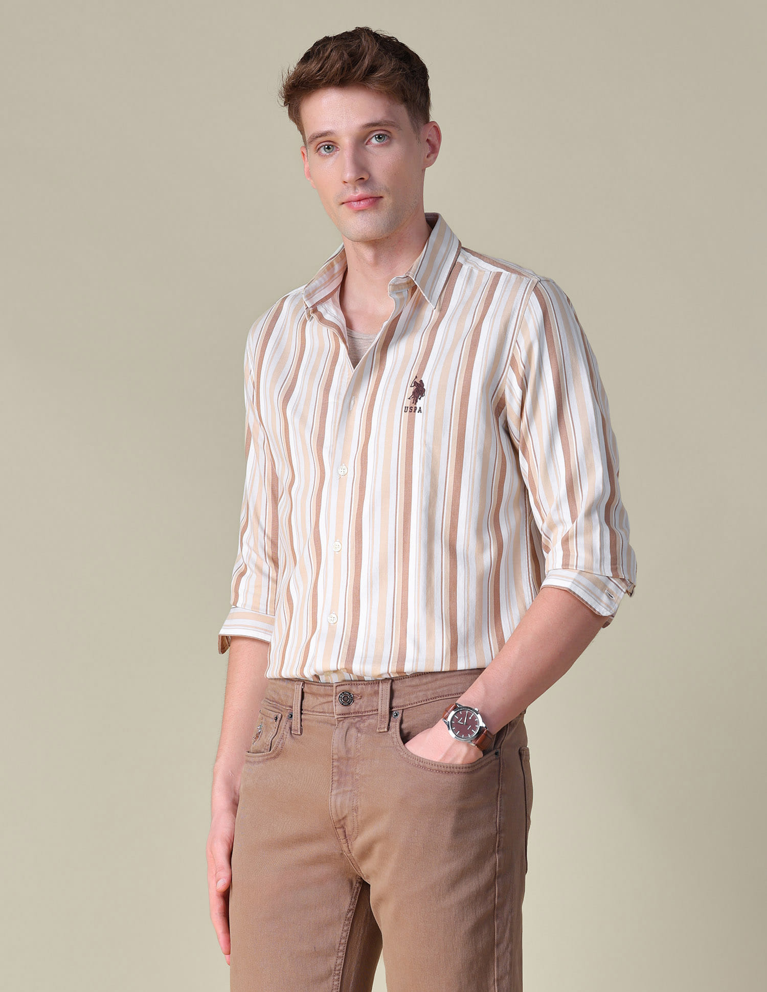 Buy U.S. Polo Assn. Denim Co. Vertical Striped Regular Fit Shirt