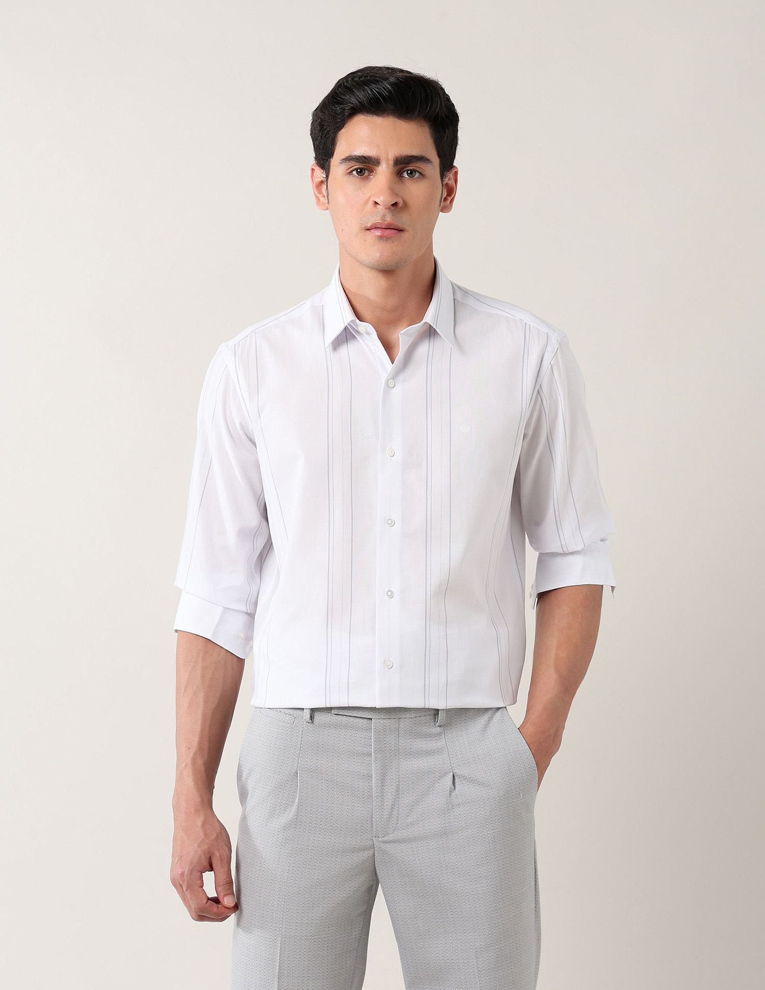 Arrow Newyork Manhattan Slim Fit Pure Cotton Shirt