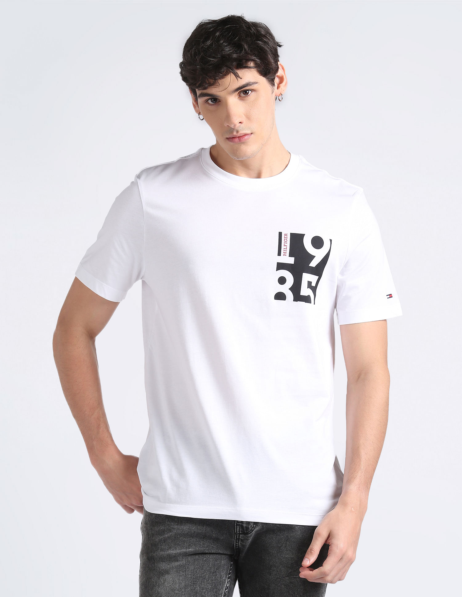 Tommy Hilfiger Chest Print Transitional Cotton T-Shirt