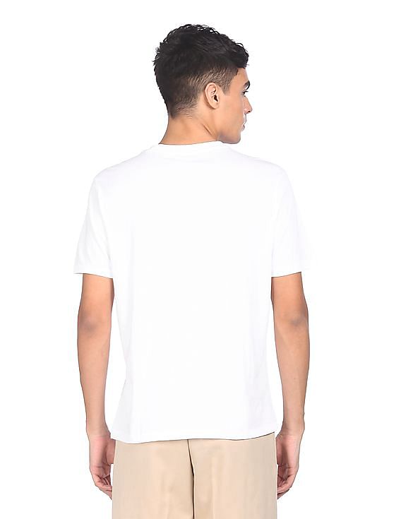 Aeropostale Men White Crew Neck Graphic Print T-Shirt