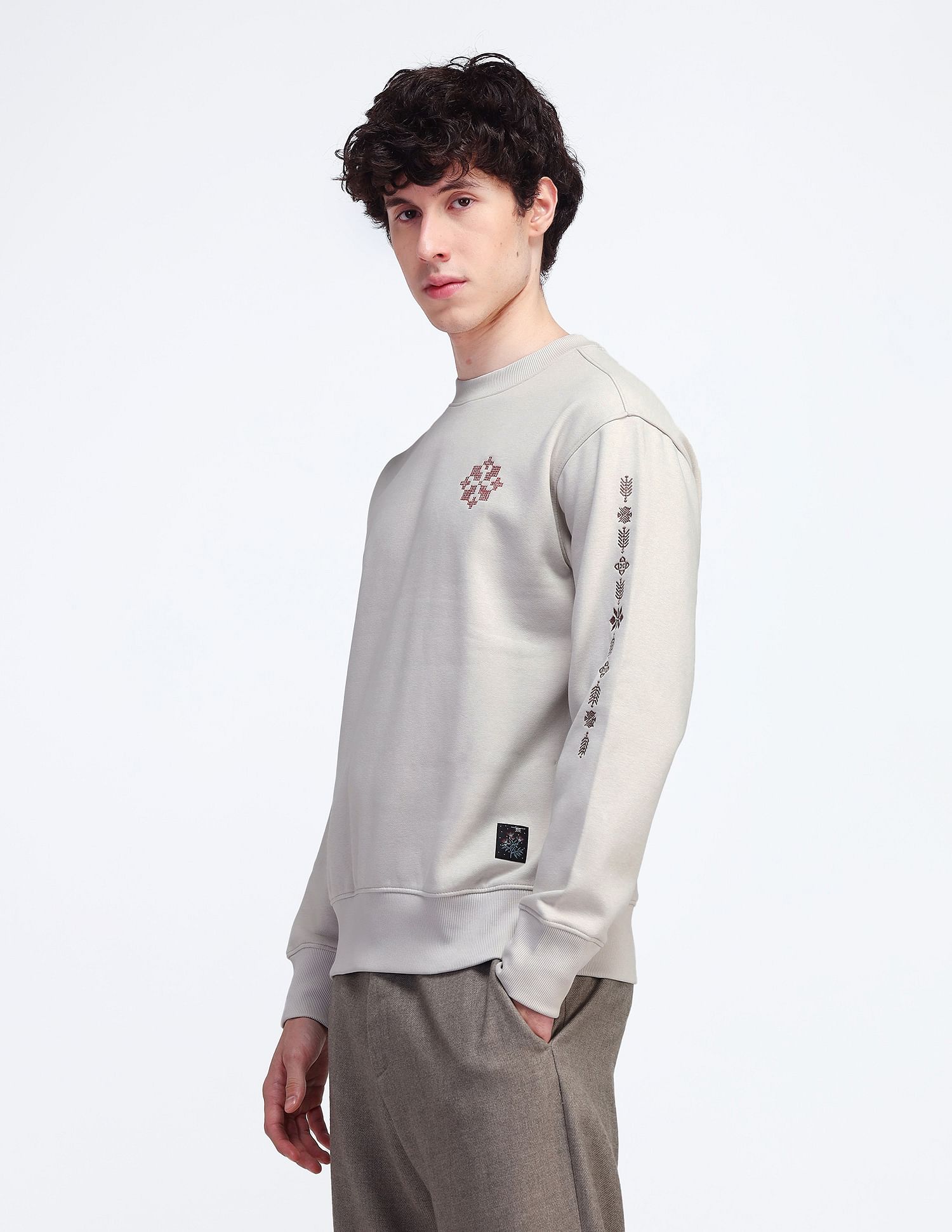 Flying Machine Relaxed Fit Printed Sweatshirt