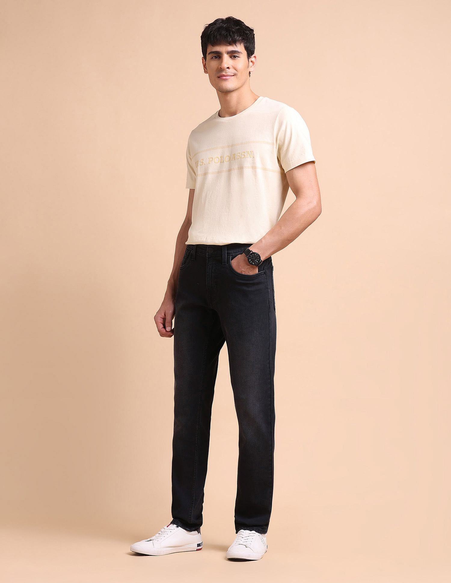 U.S. Polo Assn. Denim Co. Brandon Slim Tapered Fit Grey Jeans