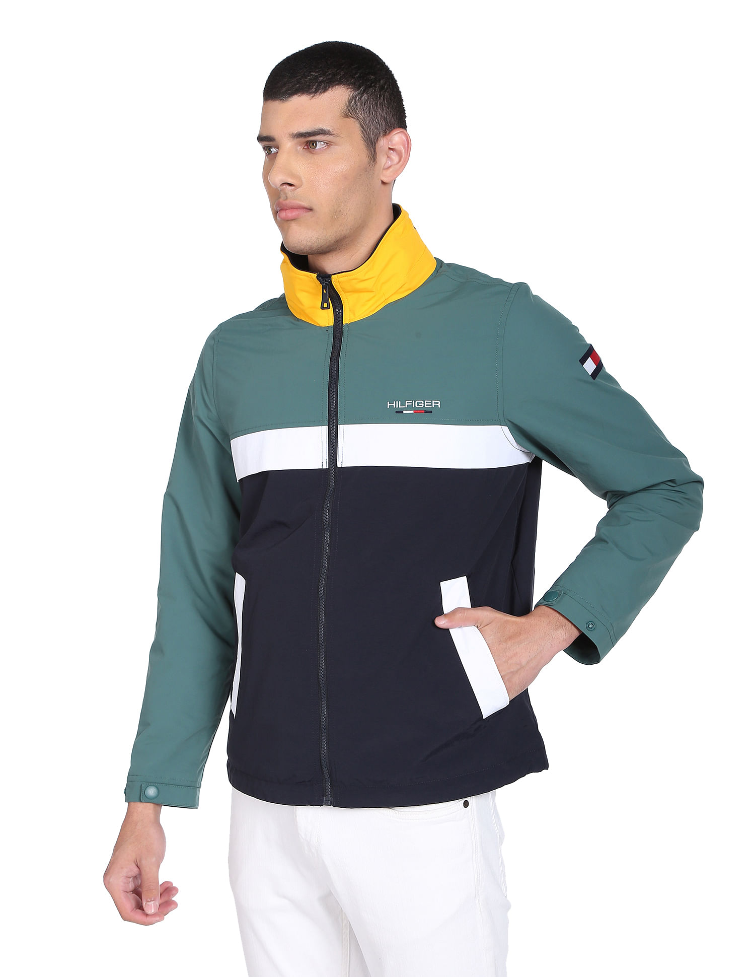 Buy Tommy Hilfiger Men Navy And Green Viking Regatta Colour Block