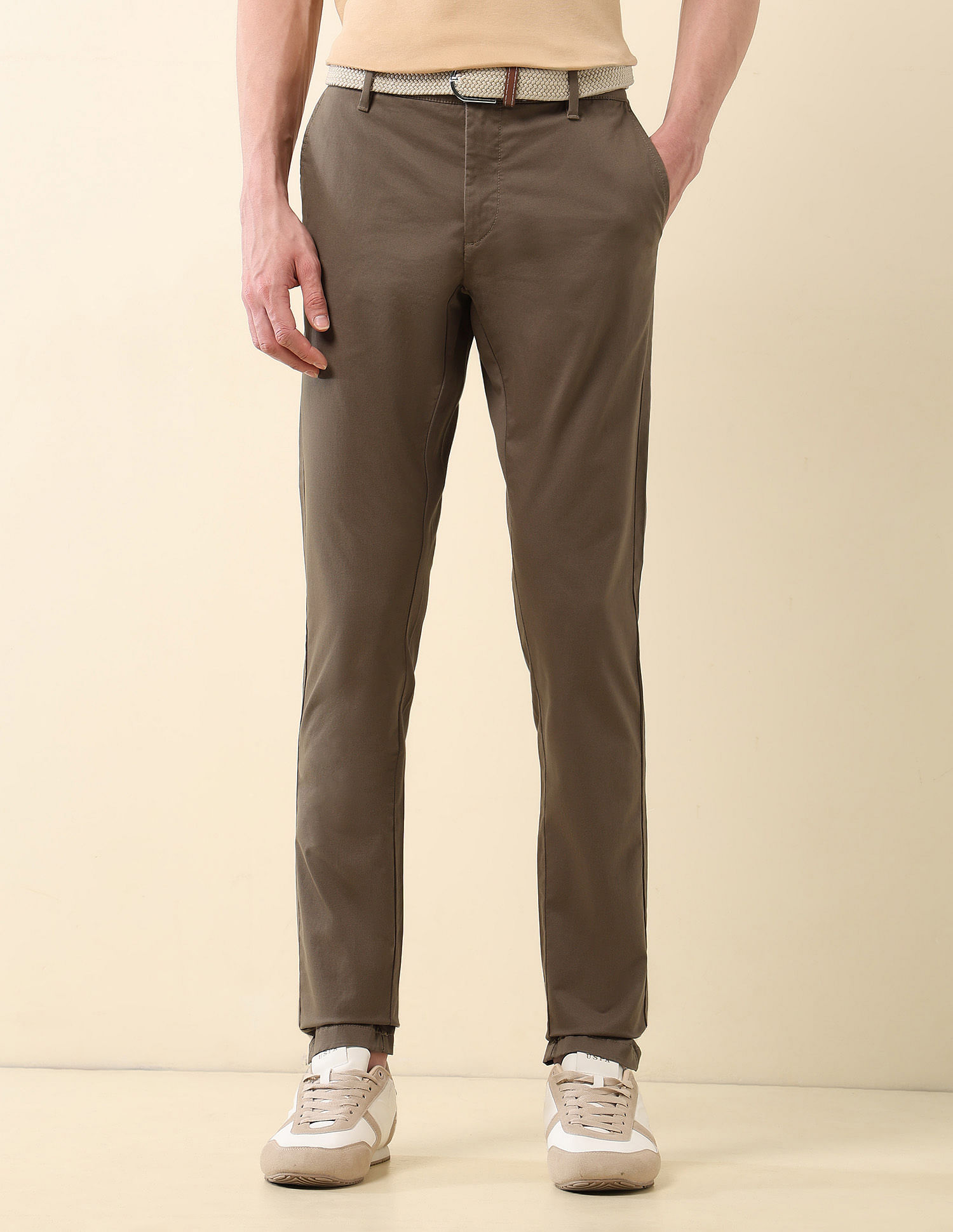 U.S. Polo Assn. Textured Austin Slim Fit Trousers
