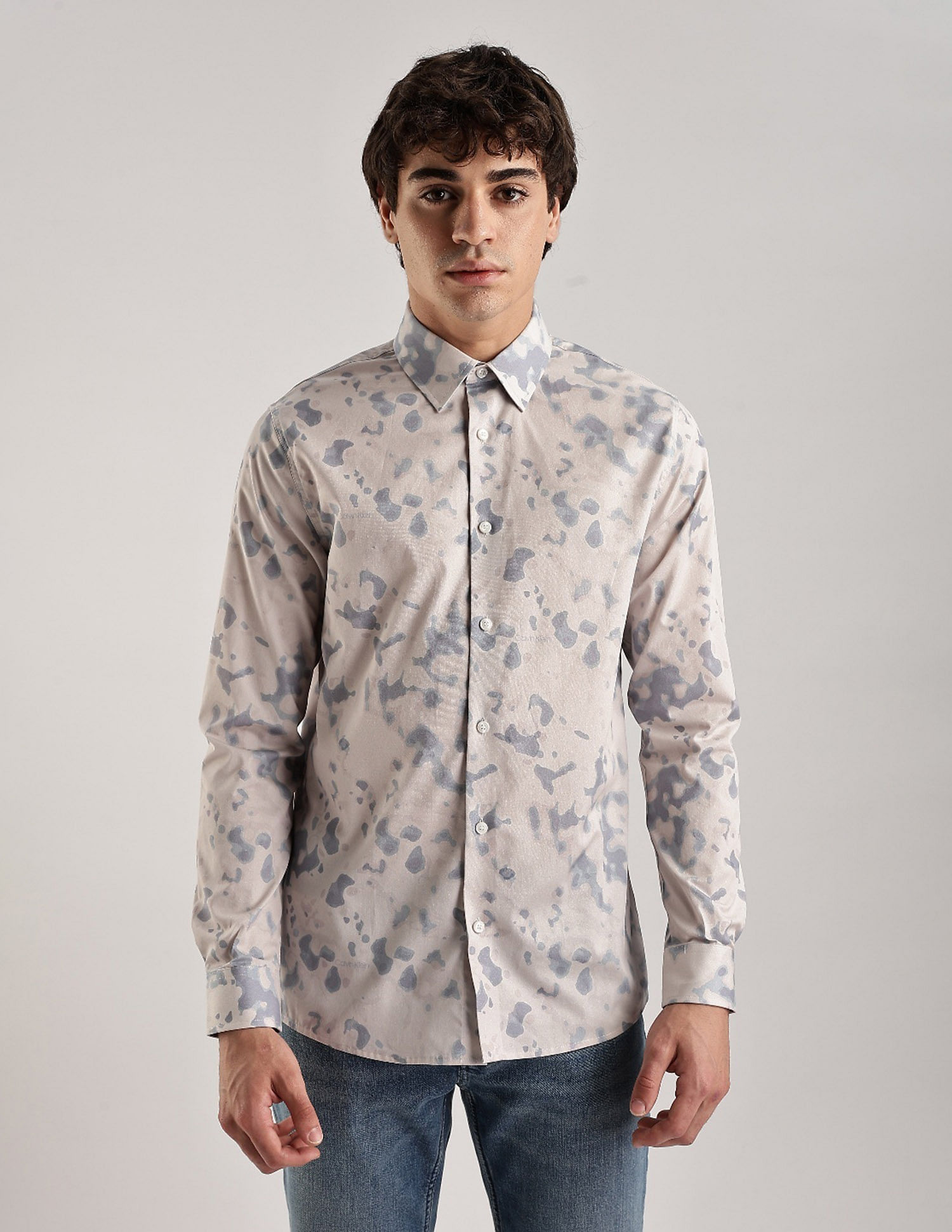 Calvin Klein Jeans Abstract Slim Fit Poplin Woven Shirt