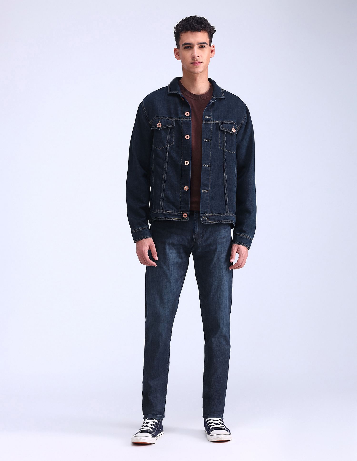 Flying Machine Slash Slim Tapered Fit Blue Jeans