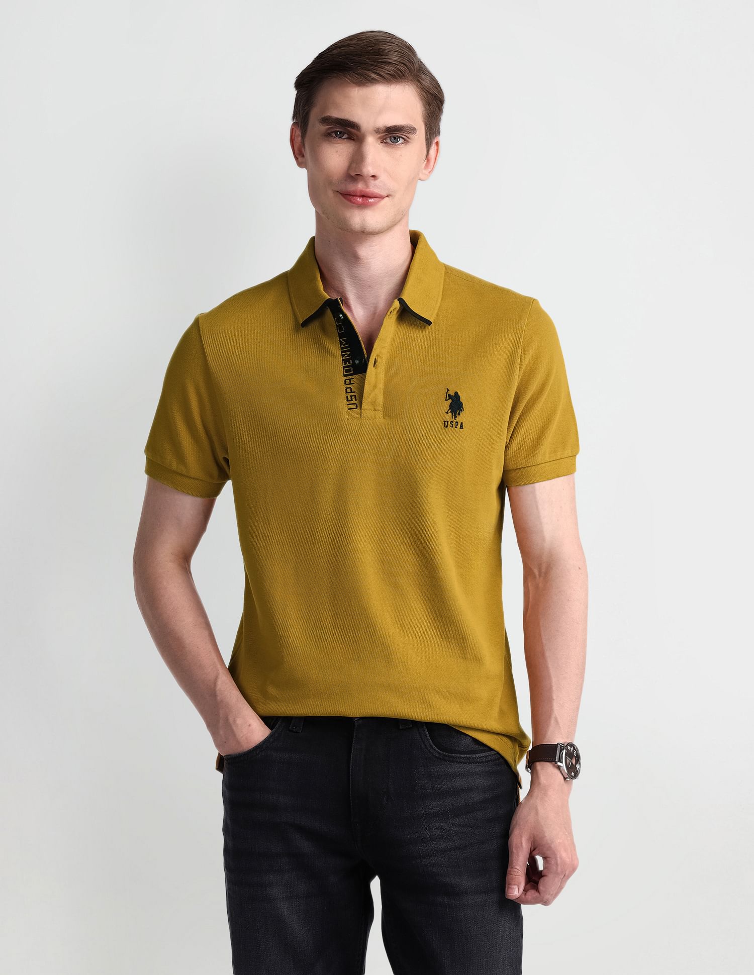 U.S. Polo Assn. Denim Co. Muscle Fit Solid Polo Shirt