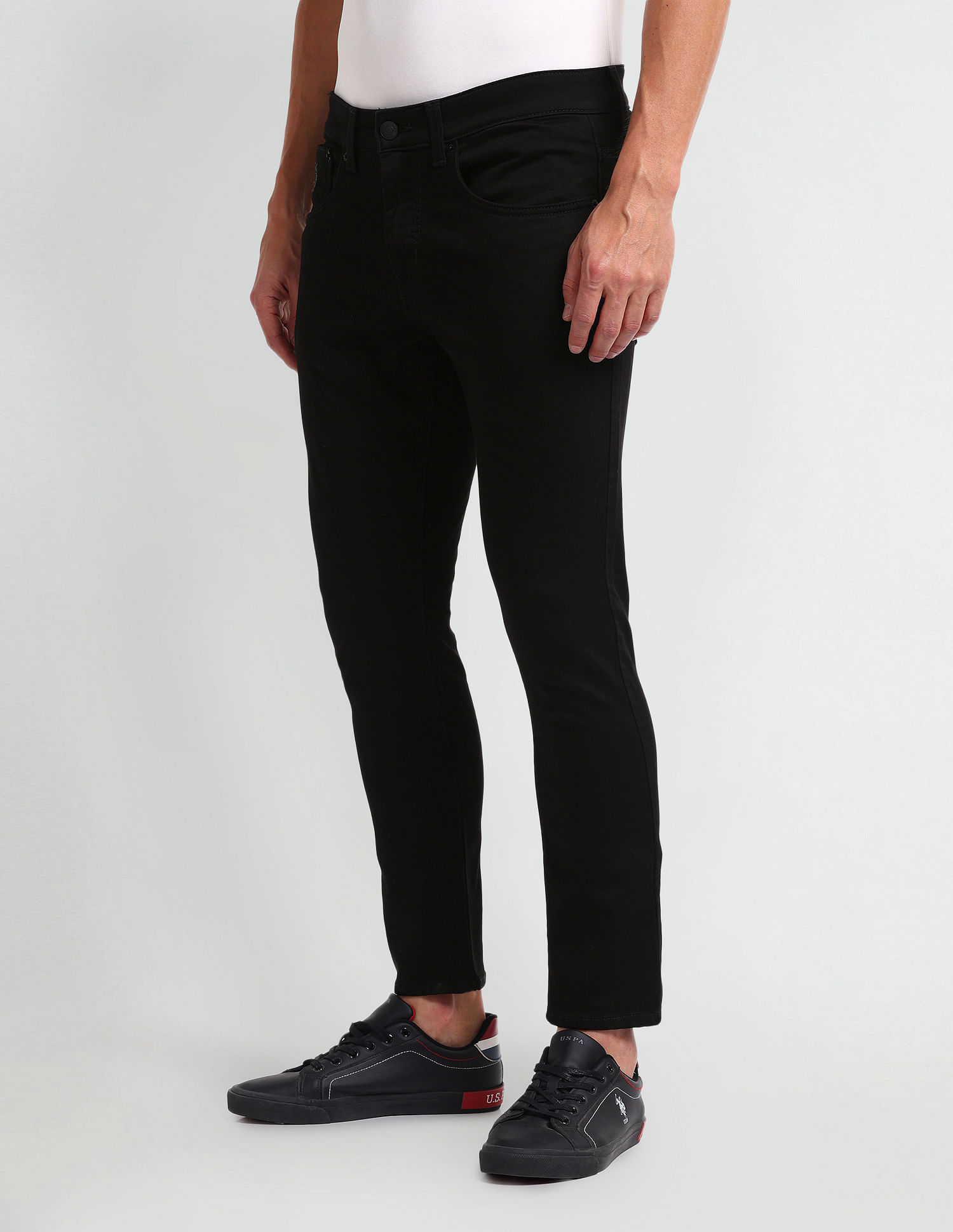 U.S. Polo Assn. Denim Co. Henry Tapered Cropped Fit Black Jeans