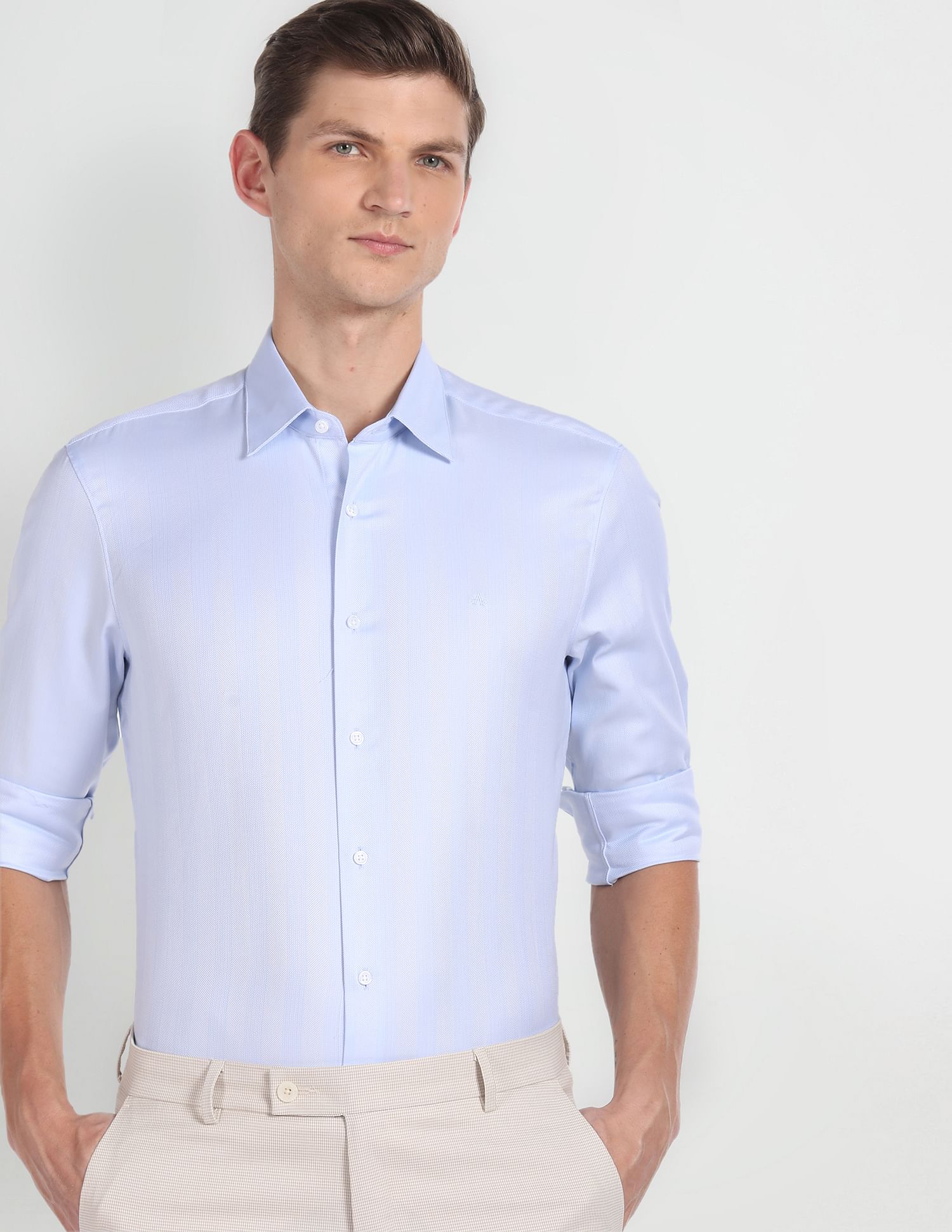 Arrow Patterned Dobby Tailored Fit Shirt