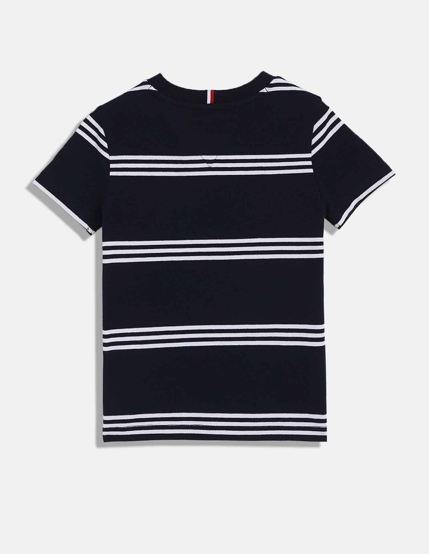 Tommy Hilfiger Kids Boys Striped Regular-Fit Cotton T-Shirt