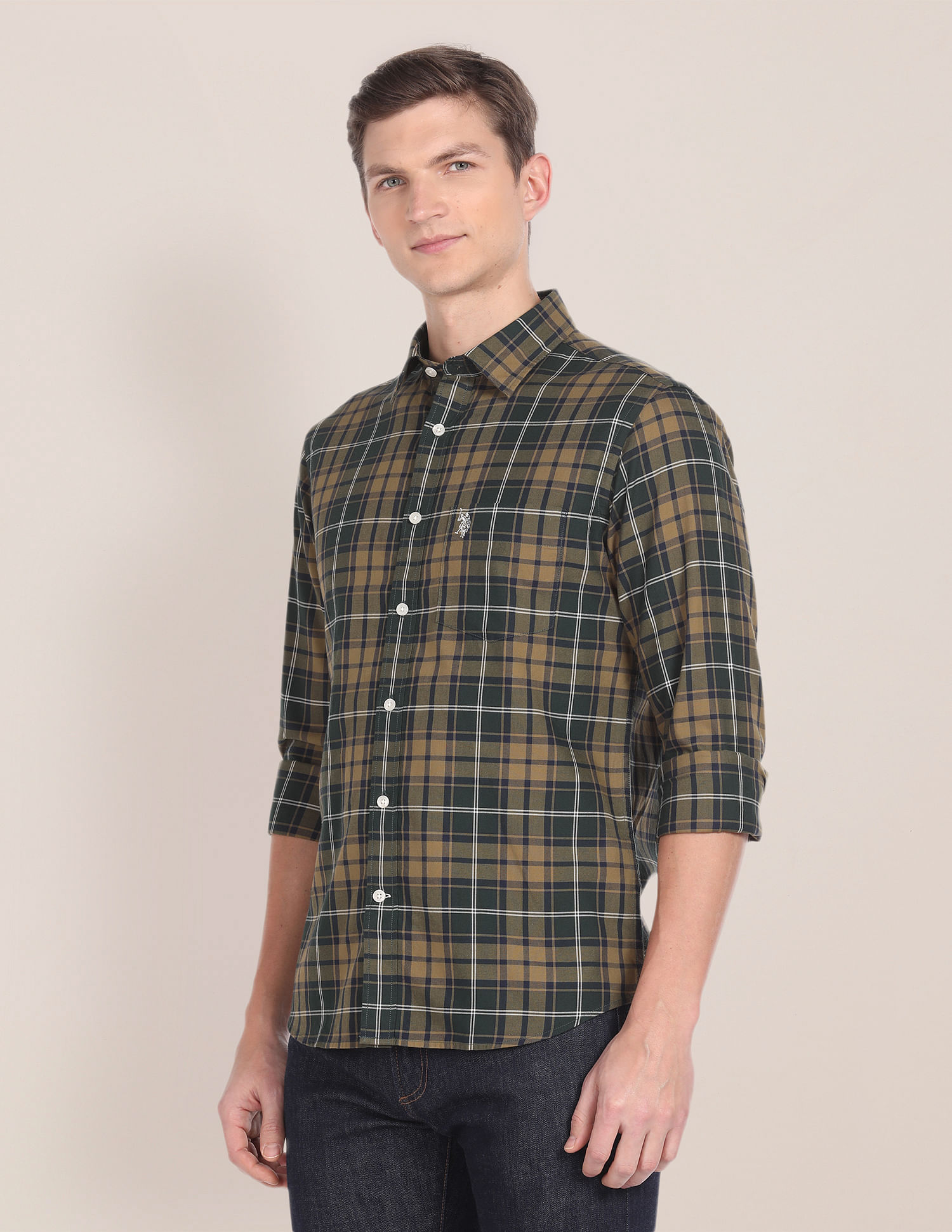 U.S. Polo Assn. Tartan Check Dobby Tailored Shirt