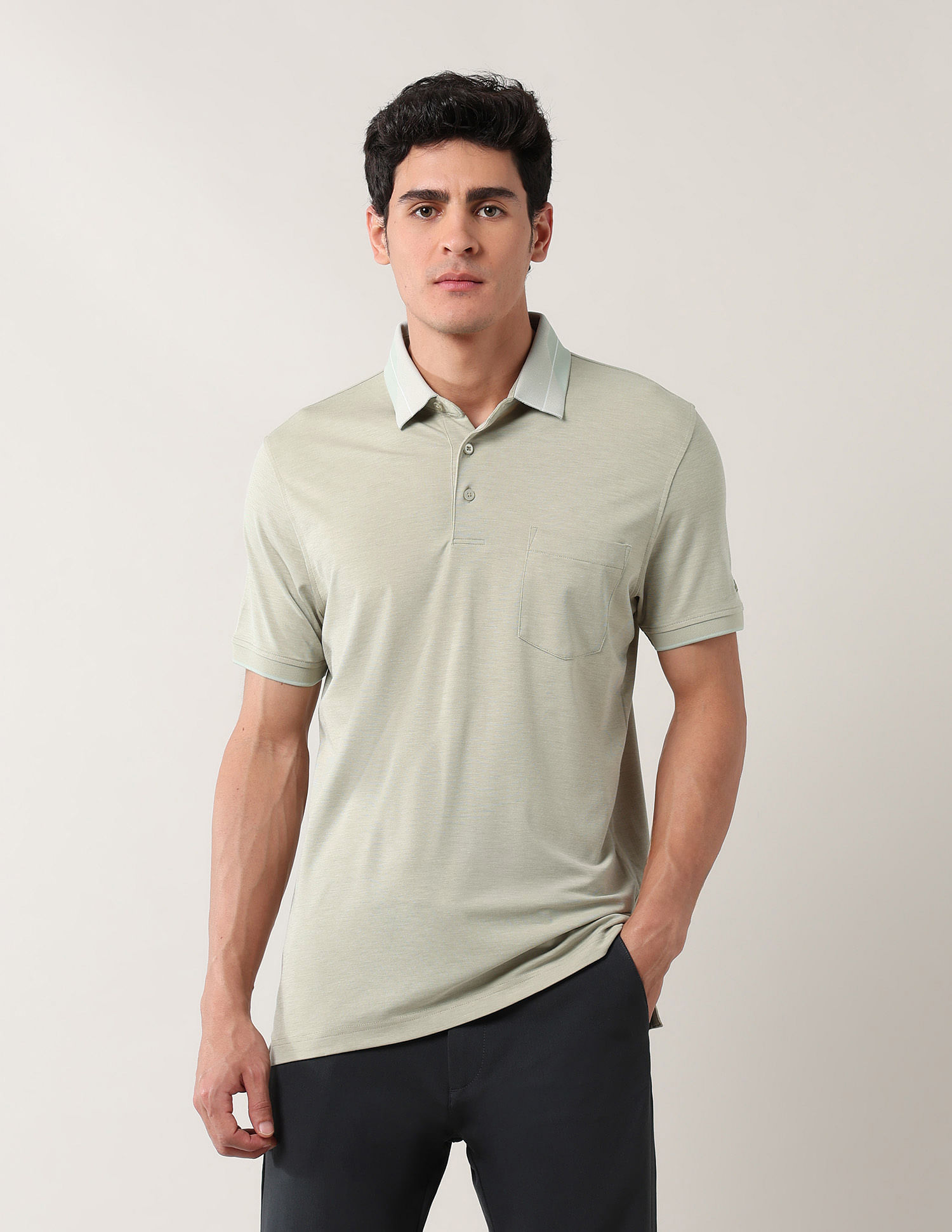 Arrow Solid Pure Cotton Polo Shirt