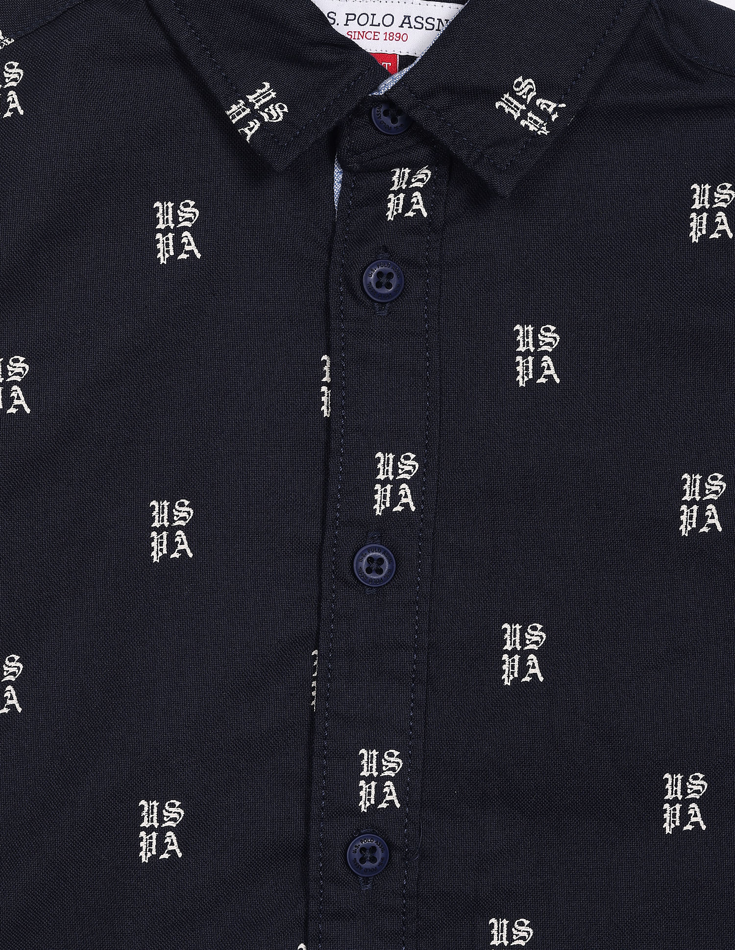 U.S. Polo Assn. Kids Boys All Over Print Pure Cotton Shirt