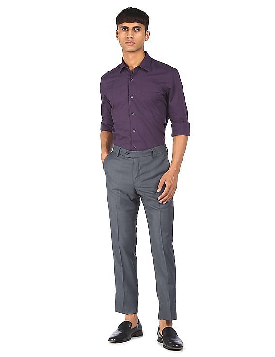 Grey Dress Pants with Purple Shirt Outfits For Men 34 ideas  outfits   Lookastic