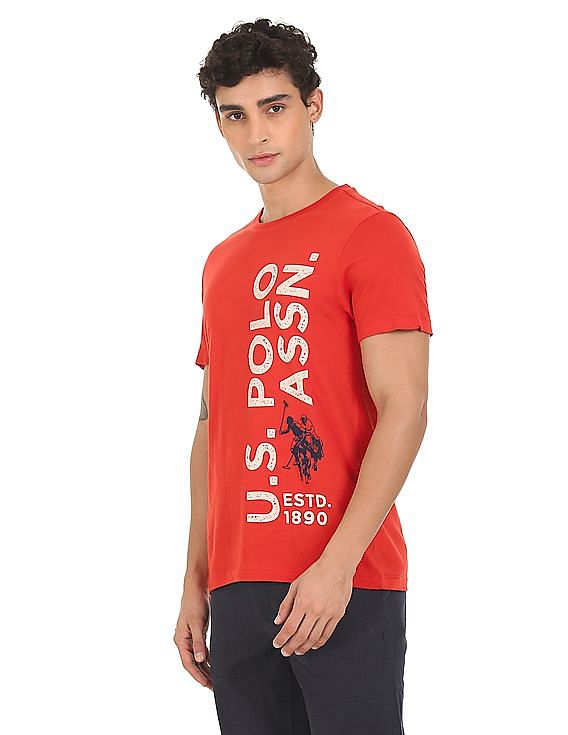 U.S. Polo Assn. Denim Co. Crew Neck Cotton Brand Print T-Shirt