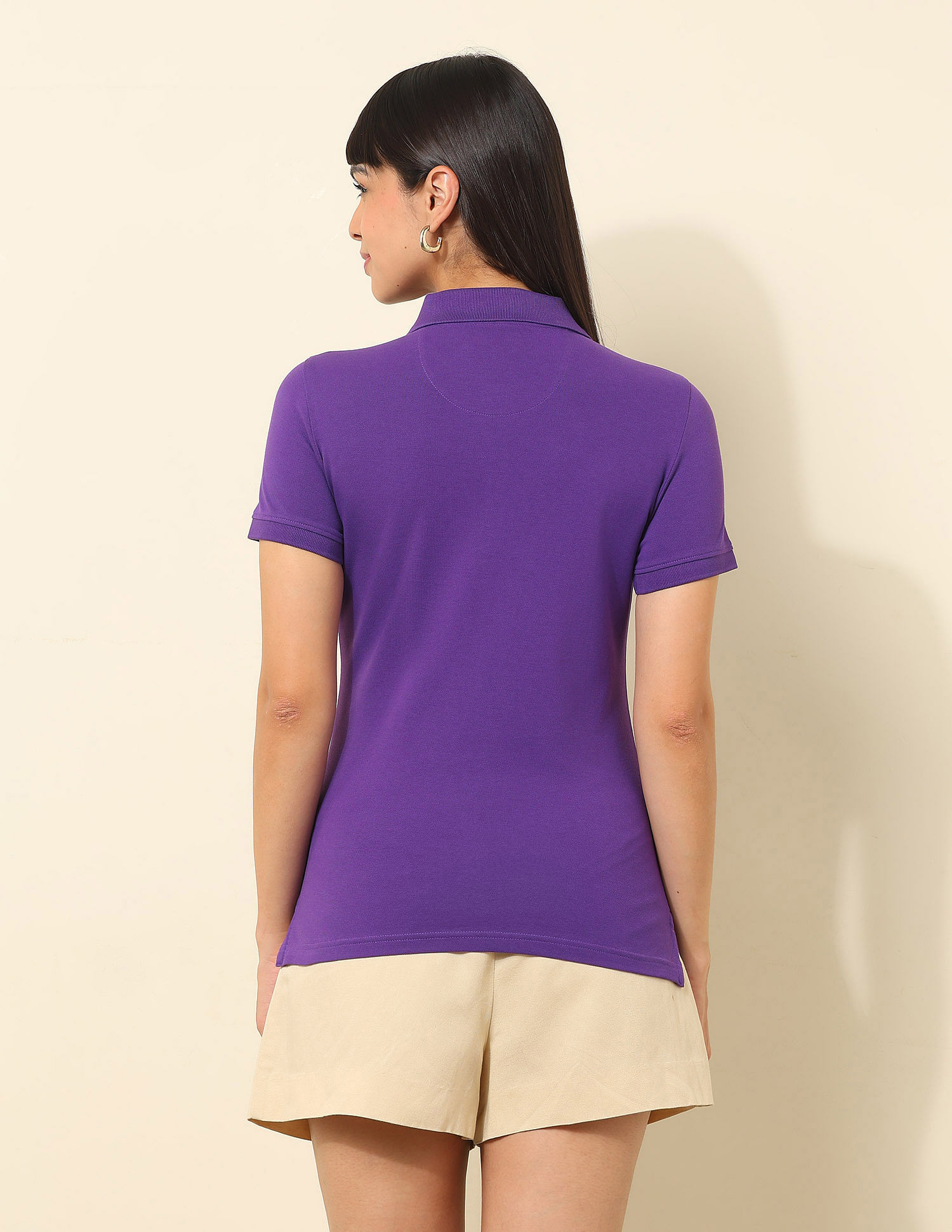 U.S. Polo Assn. Women Regular Fit Brand Printed Polo Shirt