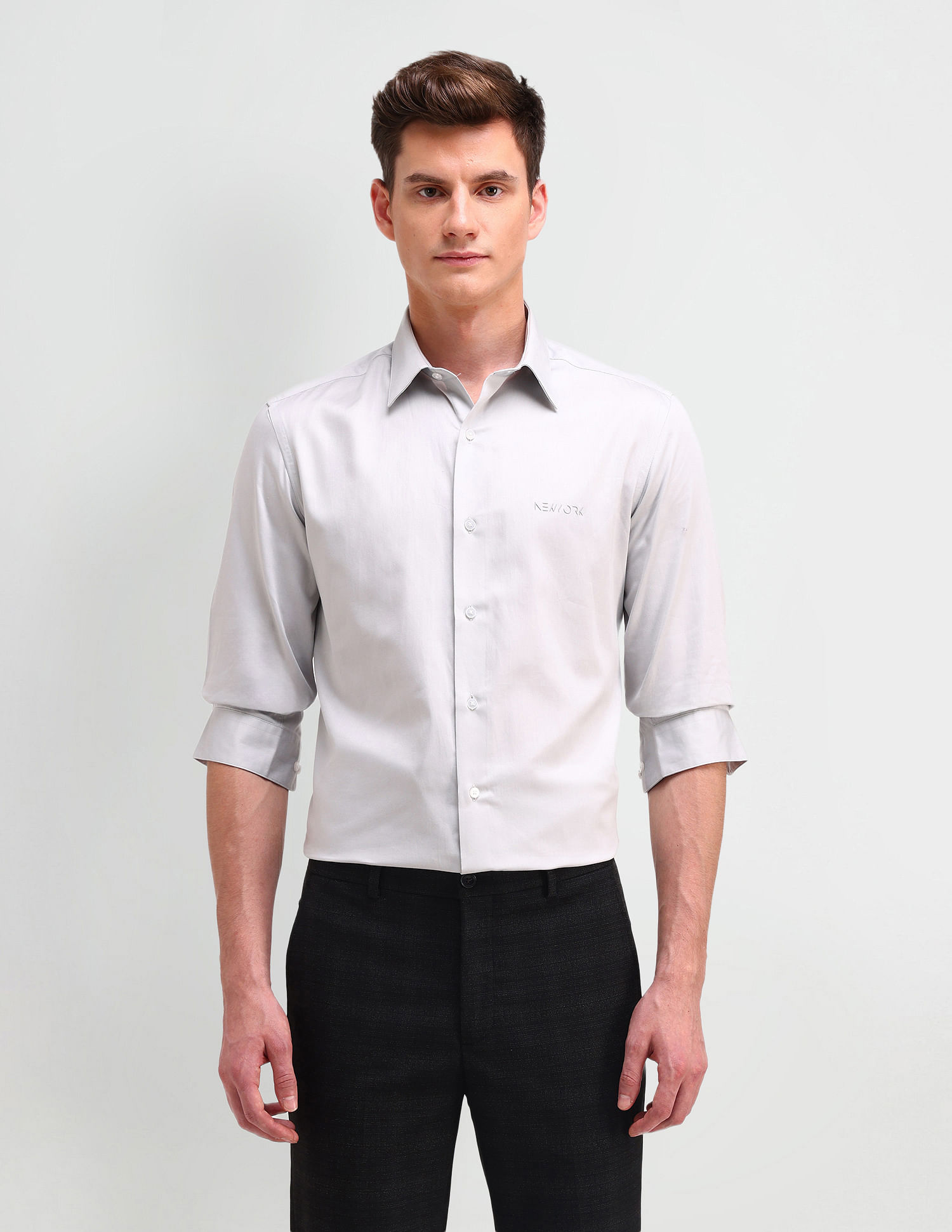 Arrow Newyork Slim Fit Satin Shirt