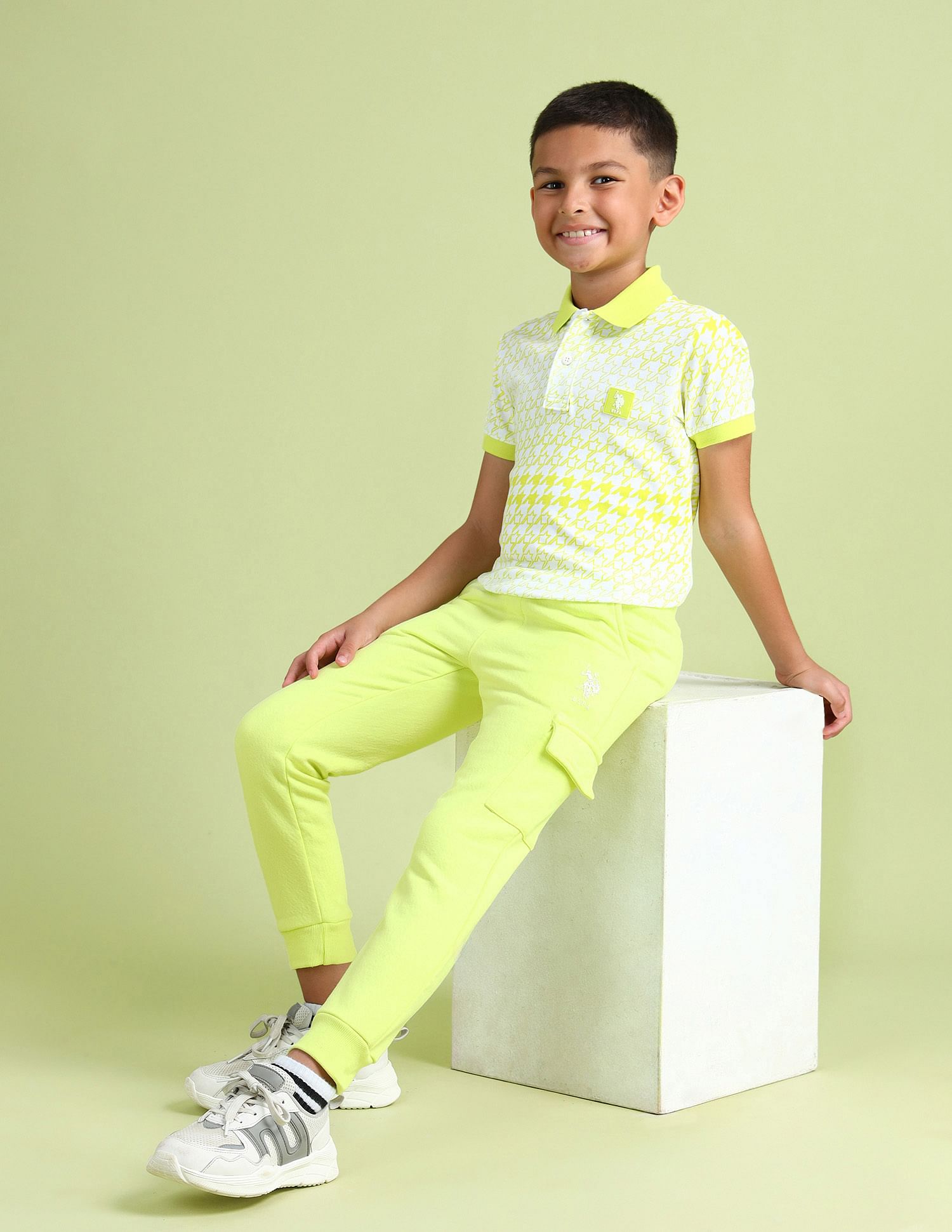U.S. Polo Assn. Kids Regular Fit Solid Cargo Joggers