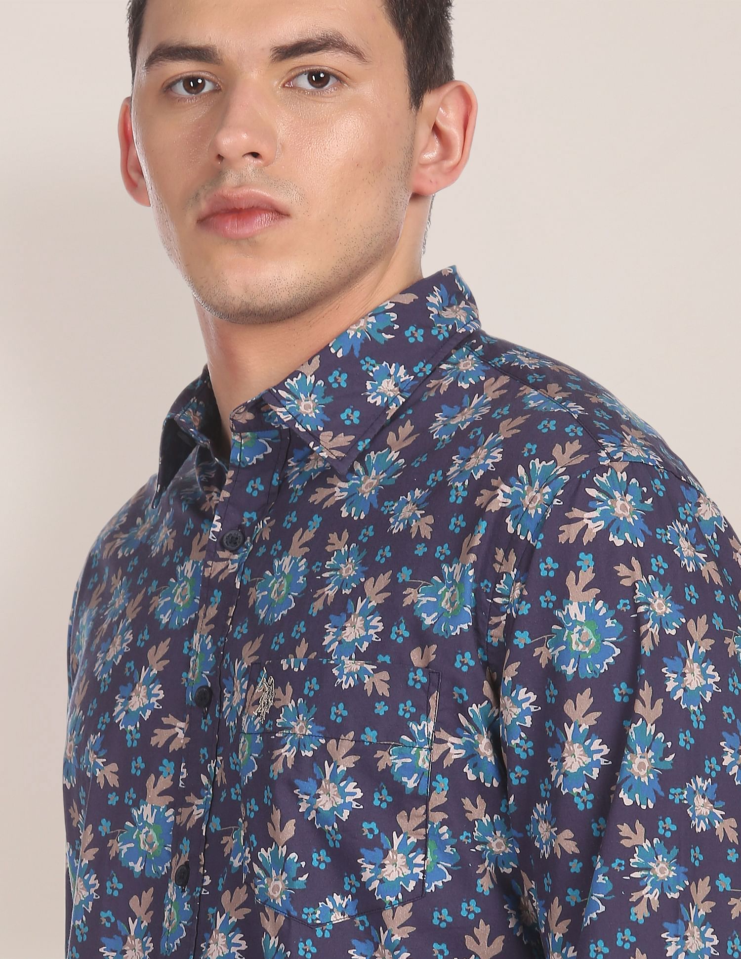 U.S. Polo Assn. Spread Collar Floral Print Casual Shirt