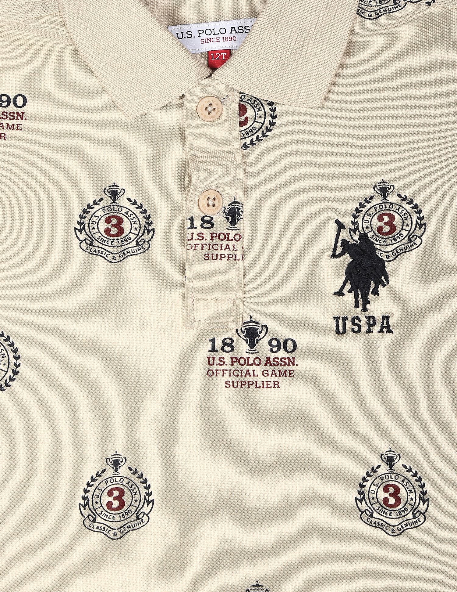U.S. Polo Assn. Kids Brand Print Cotton Polo Shirt