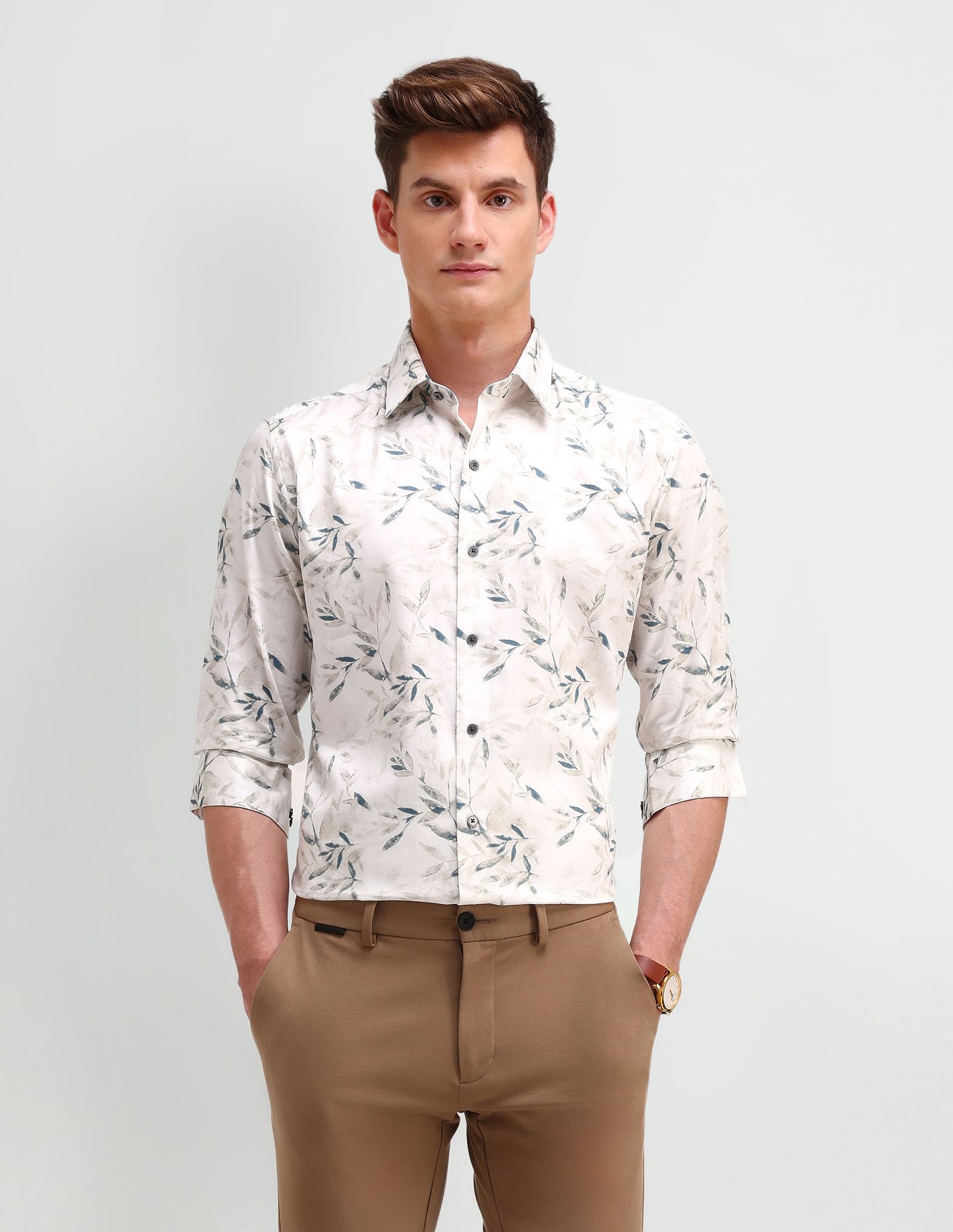 Arrow Newyork Slim Fit All-Over Pattern Shirt
