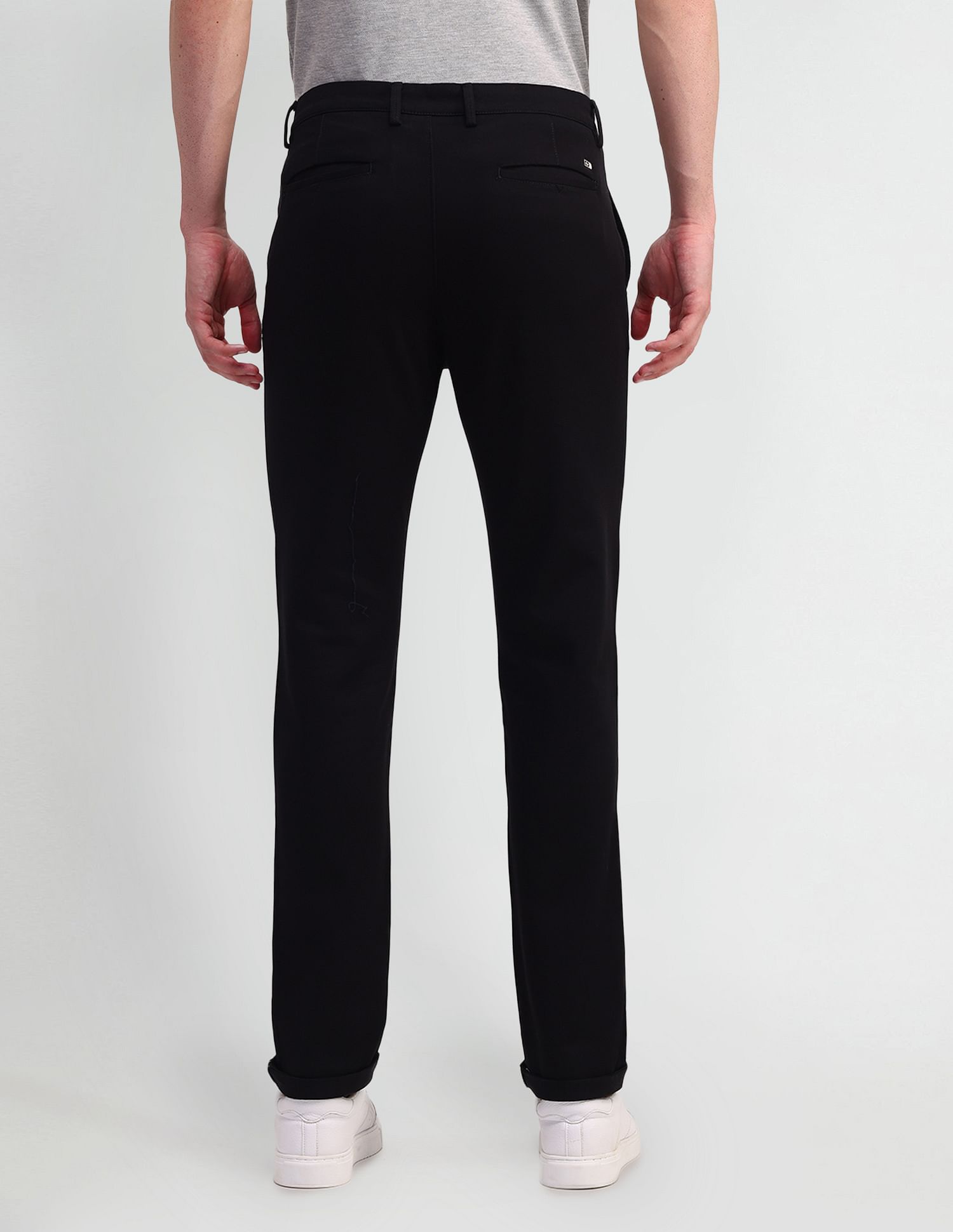 Arrow Sports Slim Fit Solid Trousers