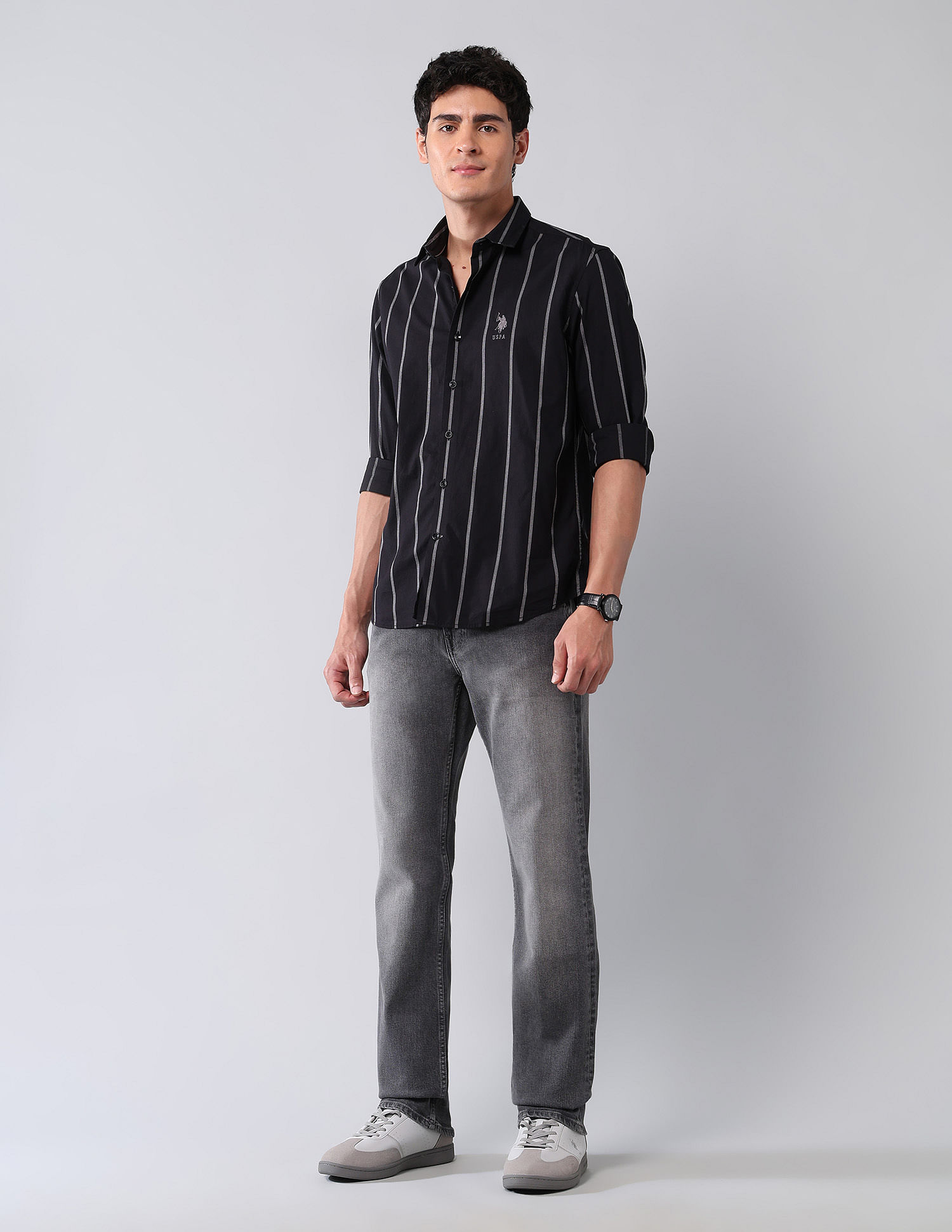 U.S. Polo Assn. Denim Co. Vertical Striped Dobby Shirt
