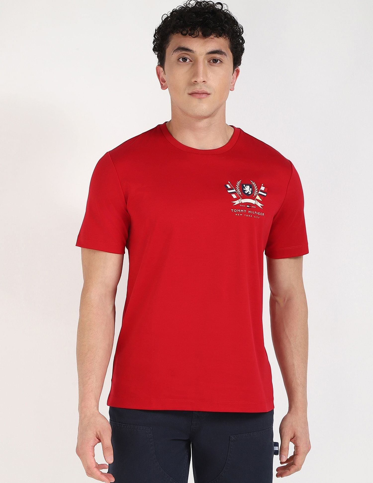 Tommy Hilfiger Embroidered Logo Regular-Fit Cotton T-Shirt