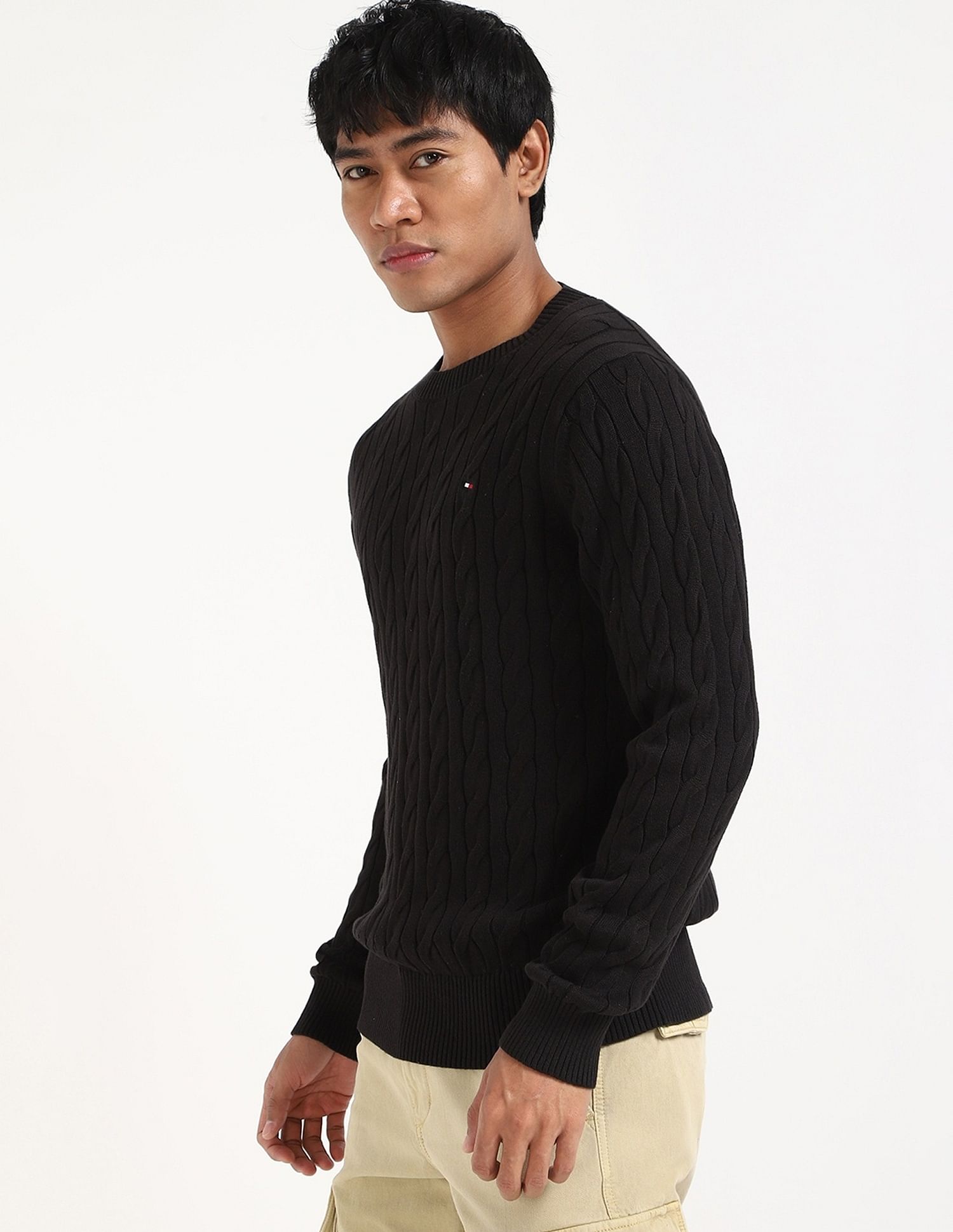 Tommy Hilfiger Cable-Knit Regular-Fit Cotton Sweater