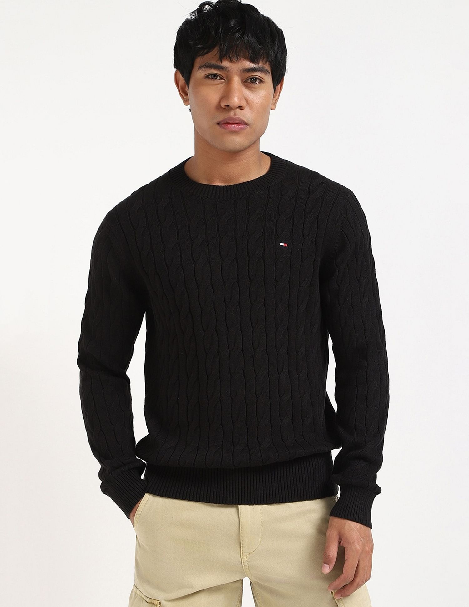 Tommy Hilfiger Cable-Knit Regular-Fit Cotton Sweater