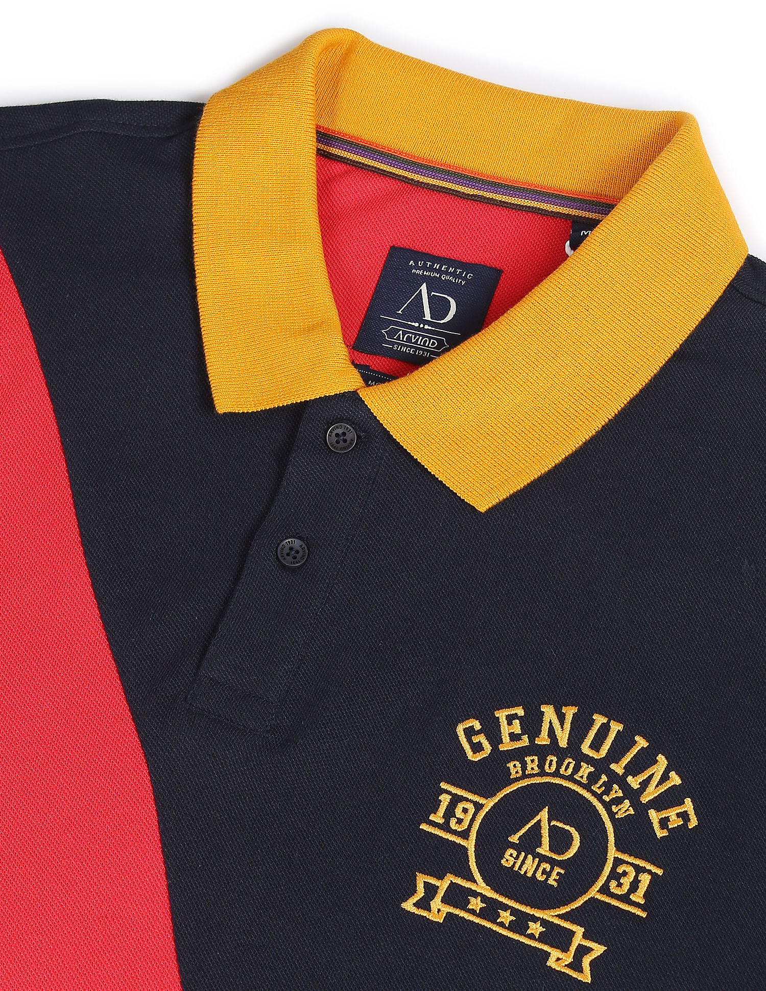 AD by Arvind Colour Block Sporty Polo Shirt