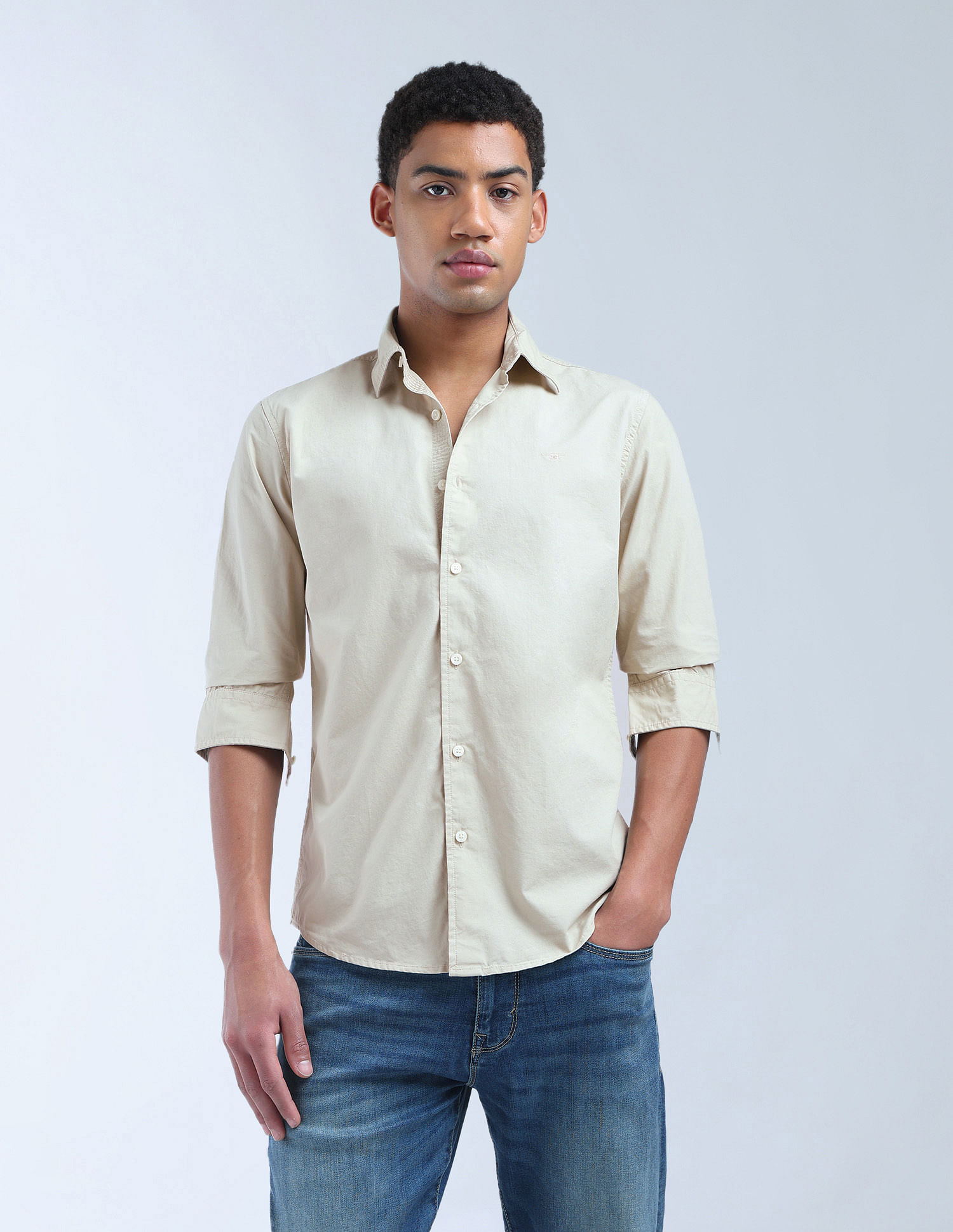 Flying Machine Solid Regular Fit Color Of Home Shirt