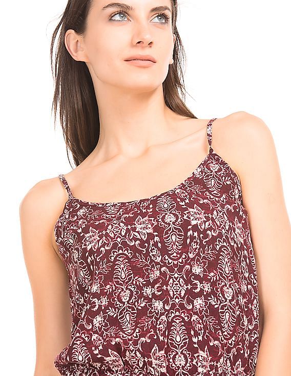 Aeropostale U-Neck Printed Romper