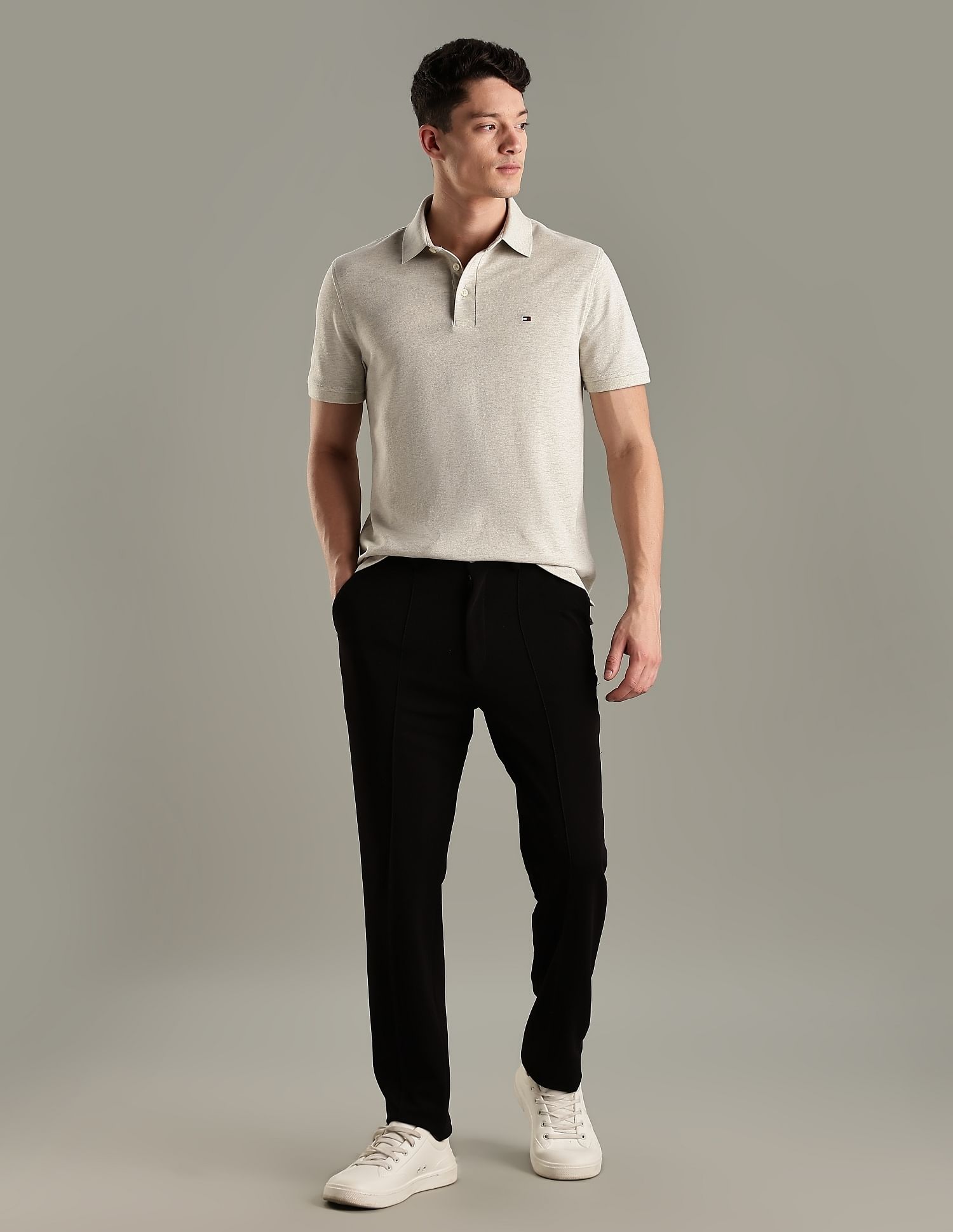 Tommy Hilfiger Solid Slim-Fit Cotton Polo T-Shirt