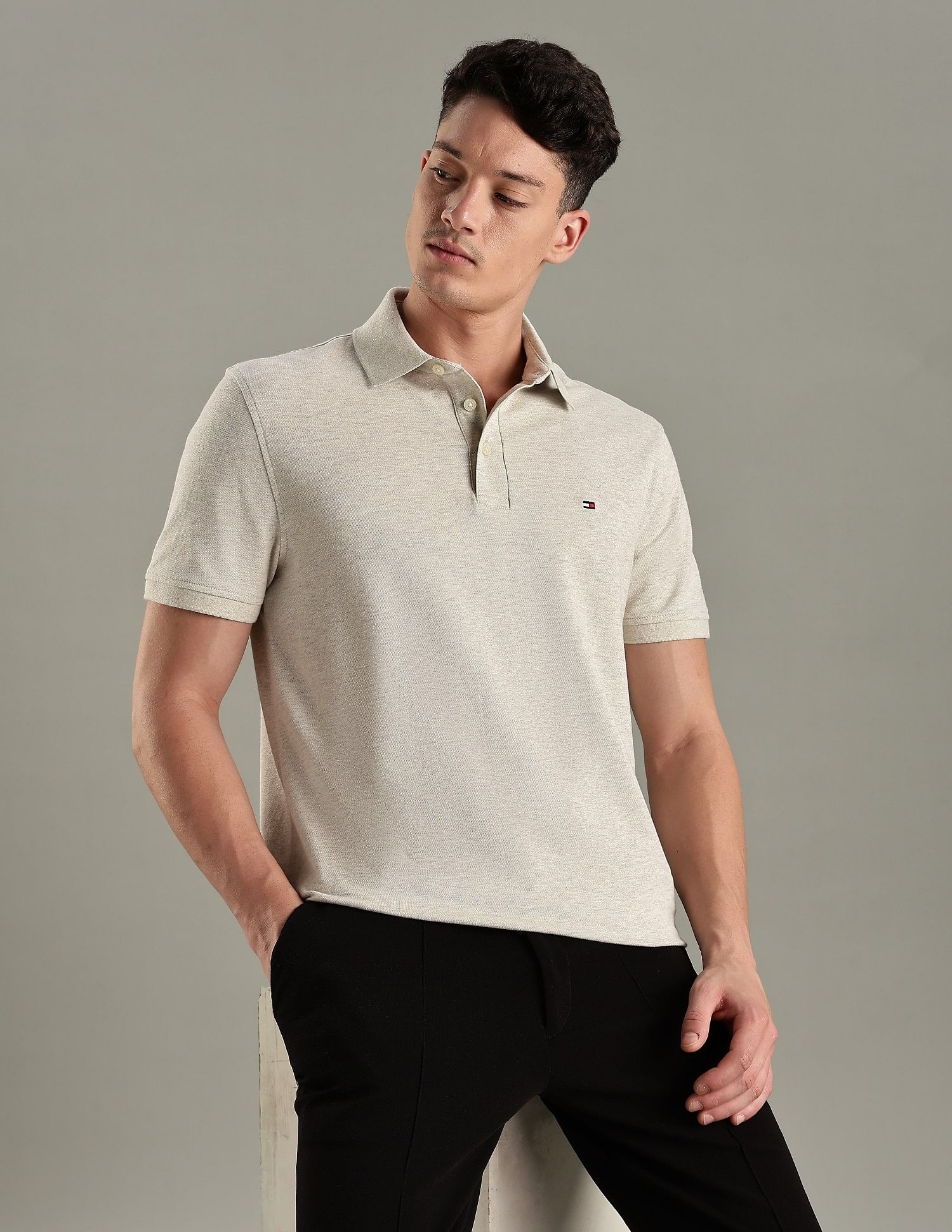 Tommy Hilfiger Solid Slim-Fit Cotton Polo T-Shirt