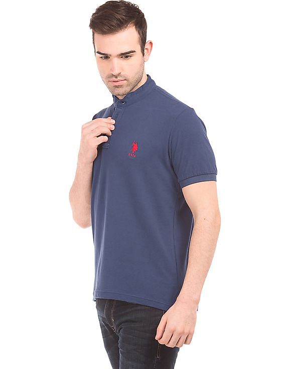U.S. Polo Assn. Mandarin Collar Slim Fit Polo Shirt
