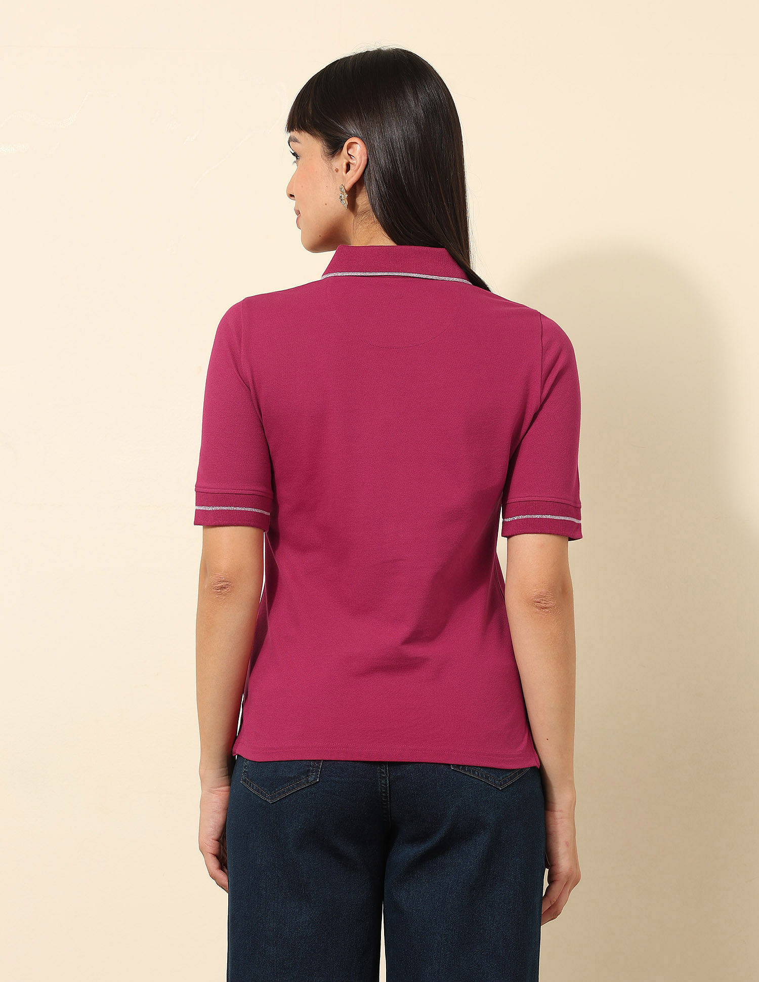 U.S. Polo Assn. Women Regular Fit Solid Polo Shirt
