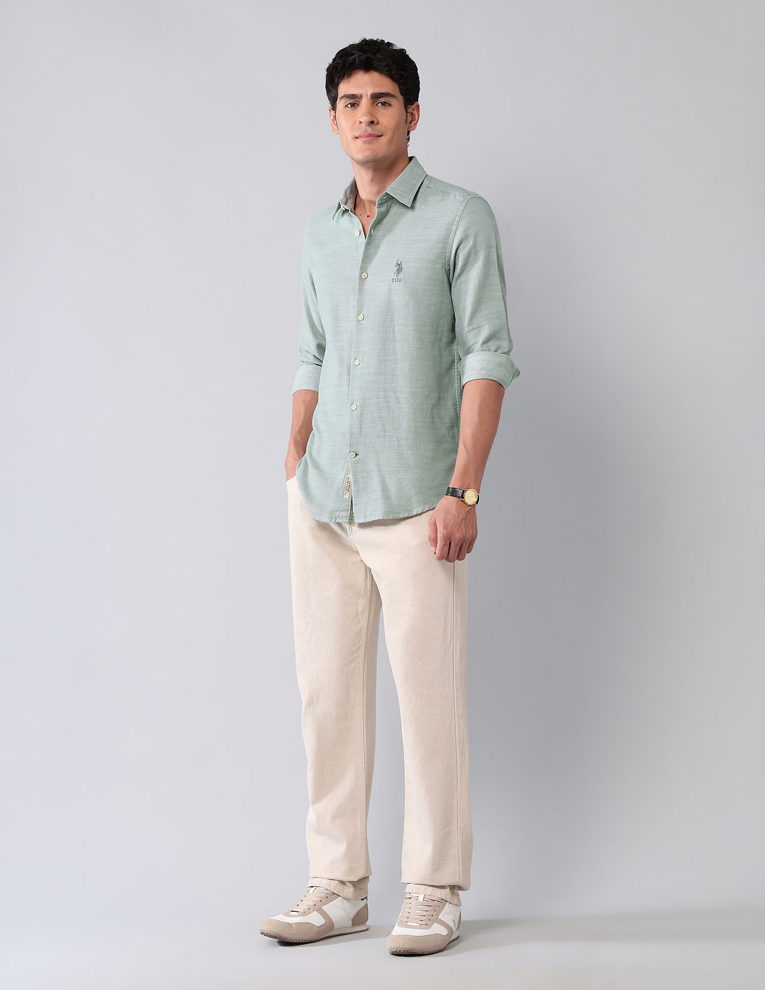 U.S. Polo Assn. Denim Co. All-Over Printed Pure Cotton Shirt