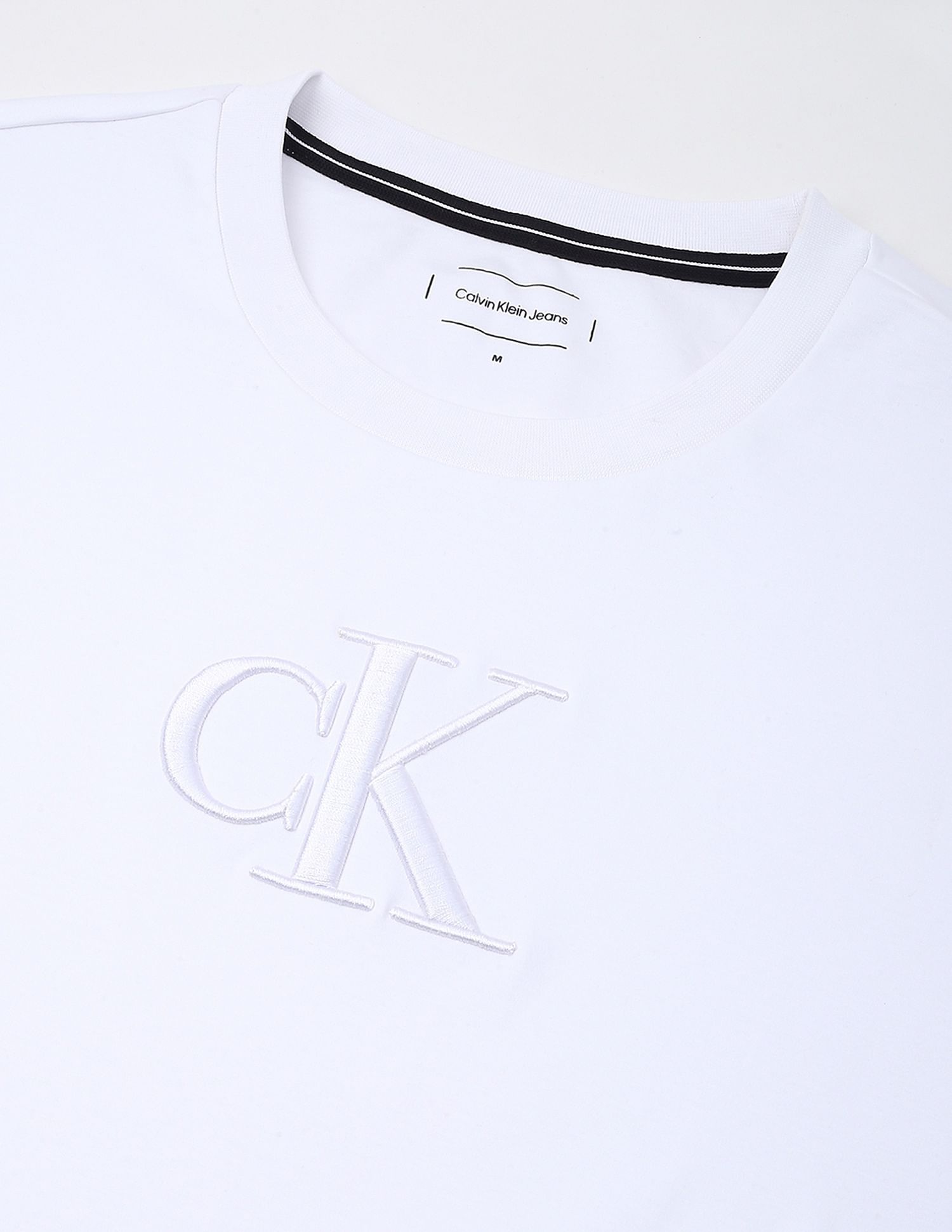 Calvin Klein Jeans Embroidered Logo Regular-Fit Cotton T Shirt