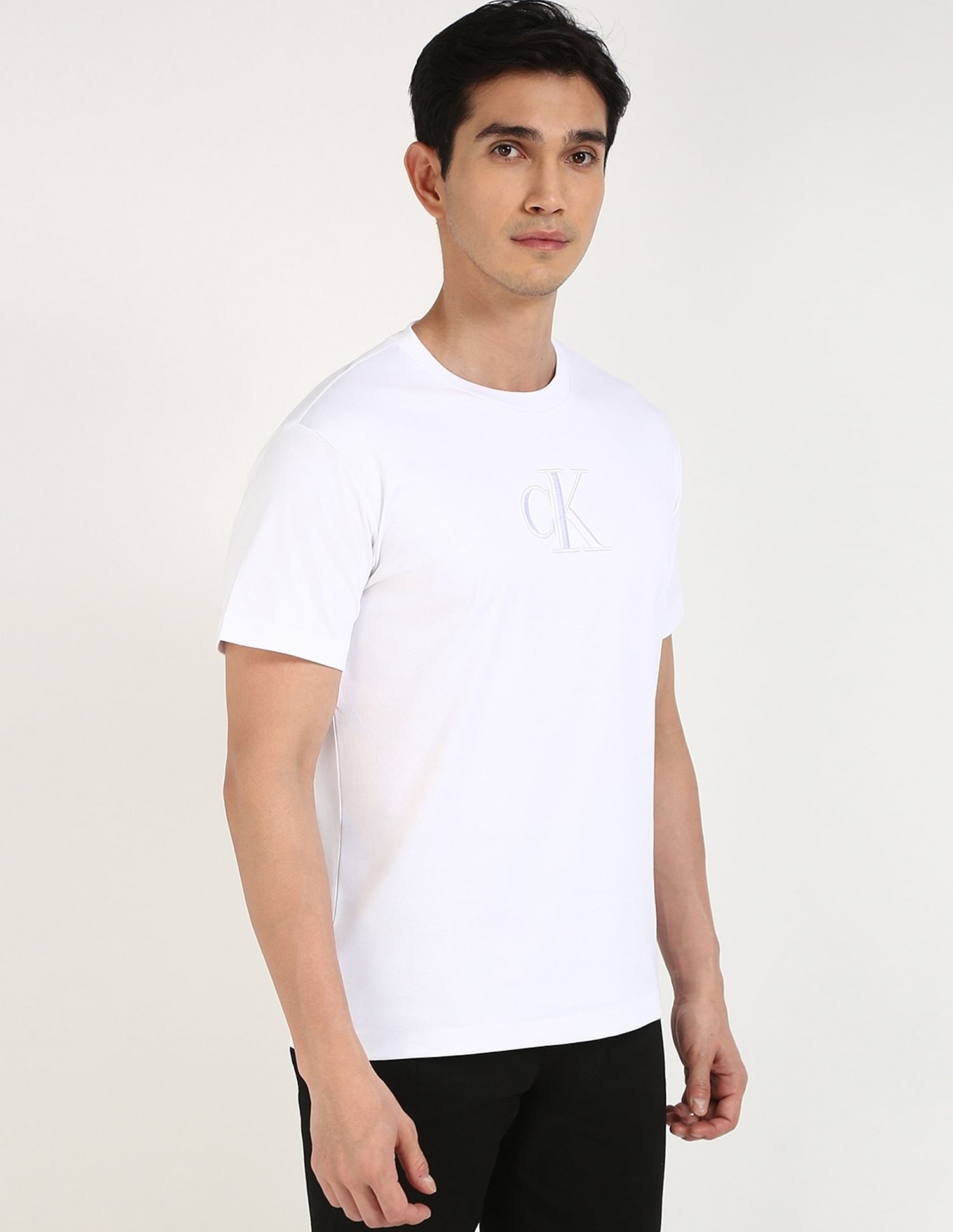 Calvin Klein Jeans Embroidered Logo Regular-Fit Cotton T Shirt