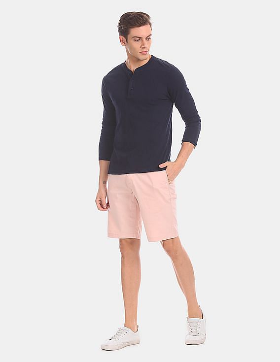 pink polo shorts men's