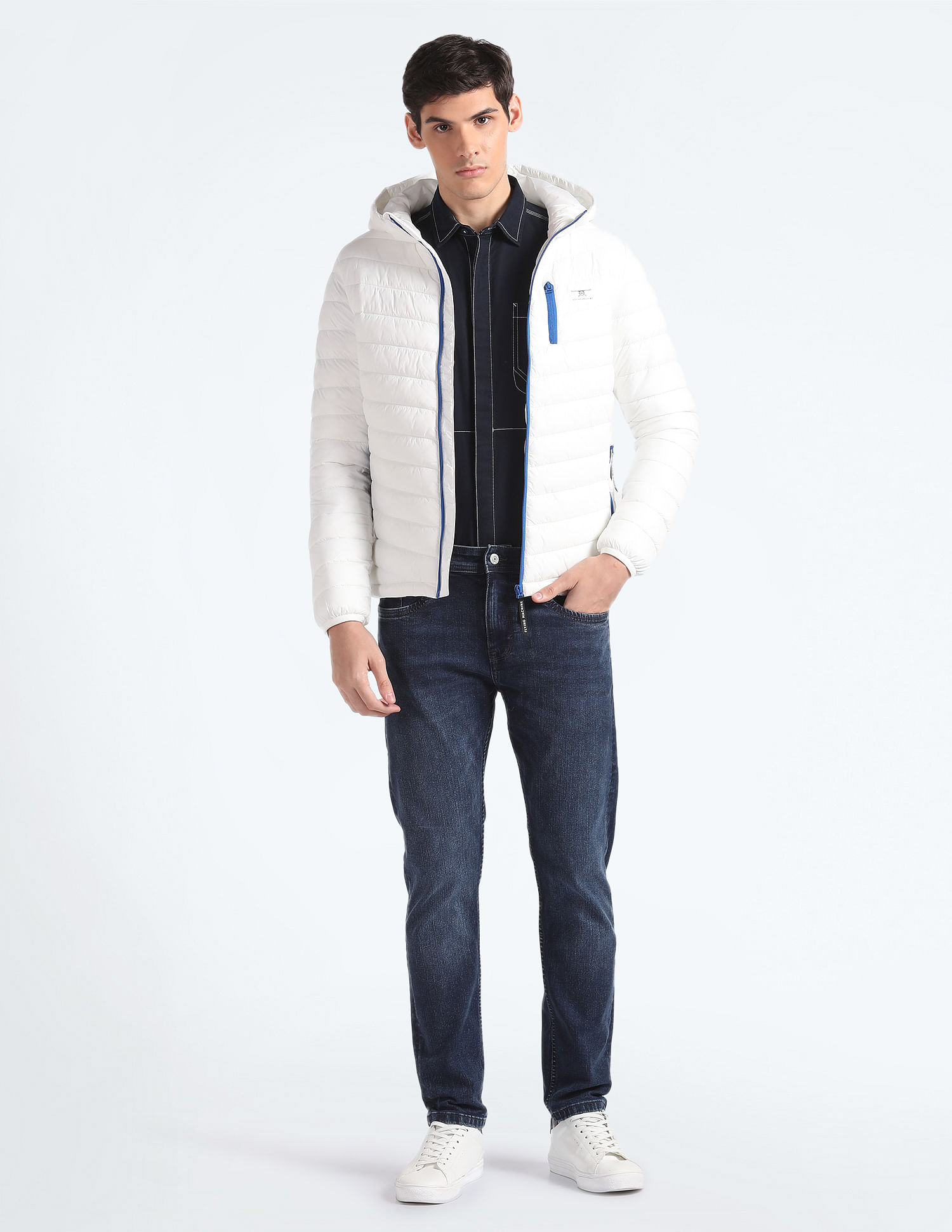 Buy Flying Machine Solid Thermo Tech Hooded Jacket - NNNOW.com