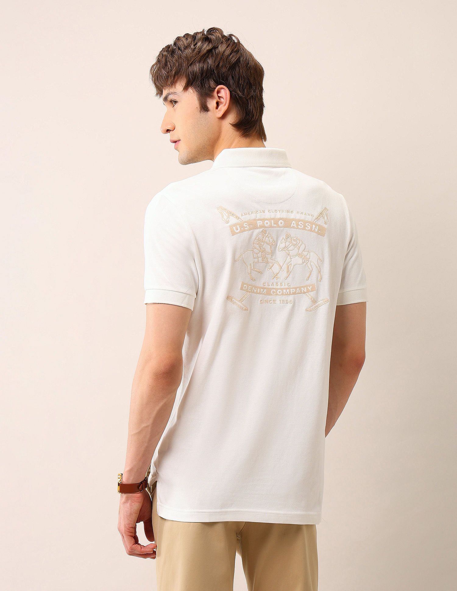 U.S. Polo Assn. Denim Co. Brand Embroidered Muscle Fit Polo Shirt
