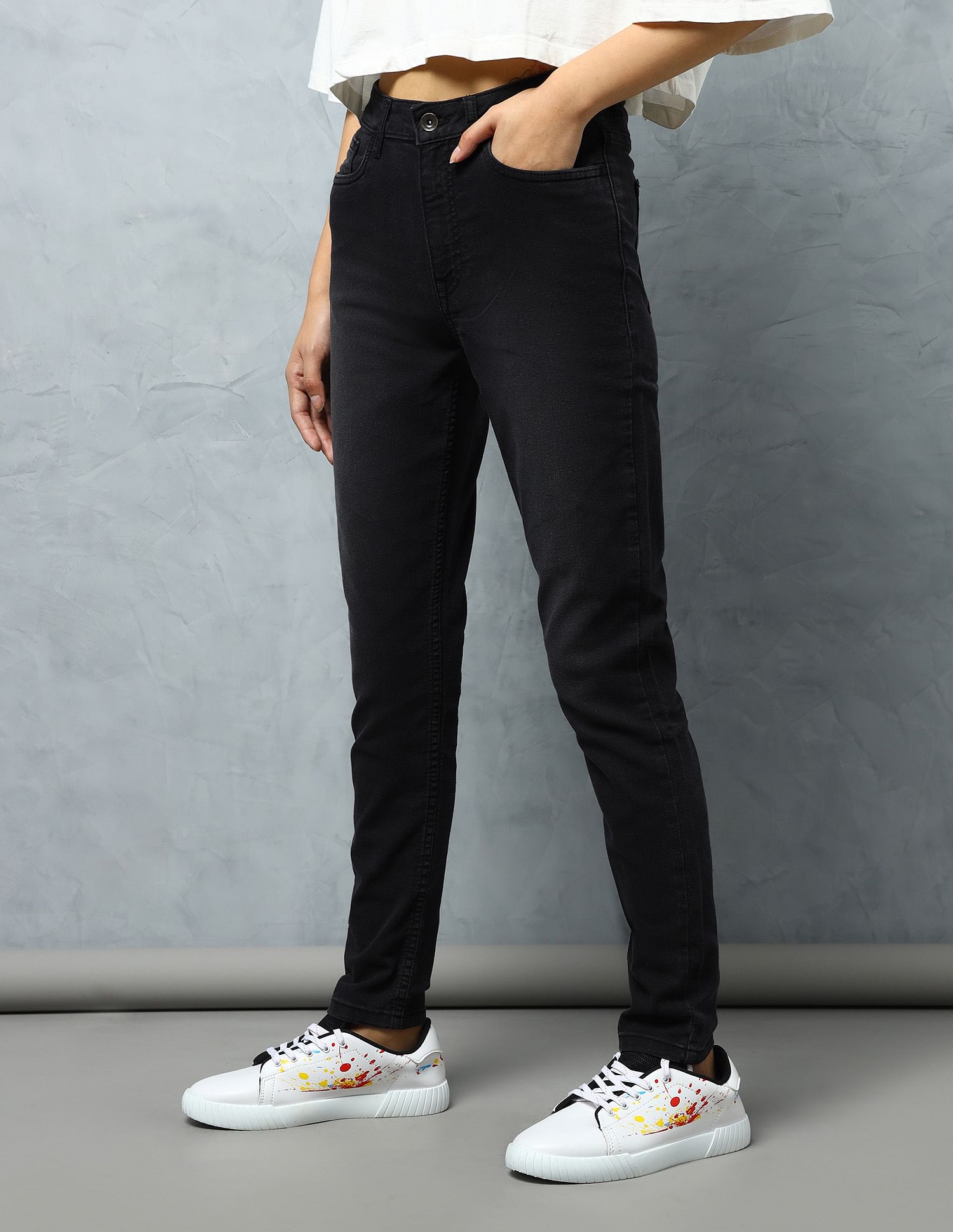 Flying Machine Women High Rise Veronica Skinny Fit Twill Jeans