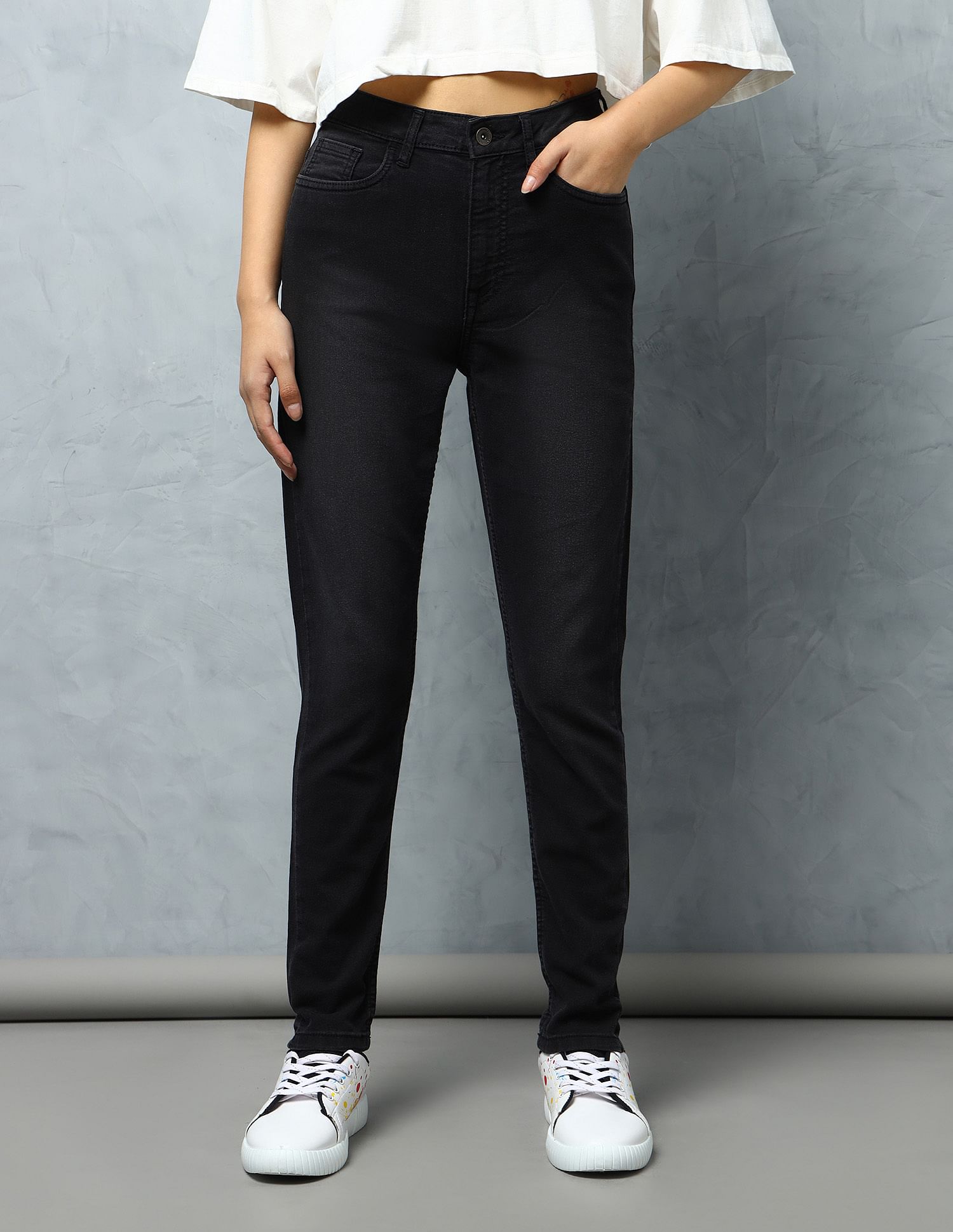Flying Machine Women High Rise Veronica Skinny Fit Twill Jeans