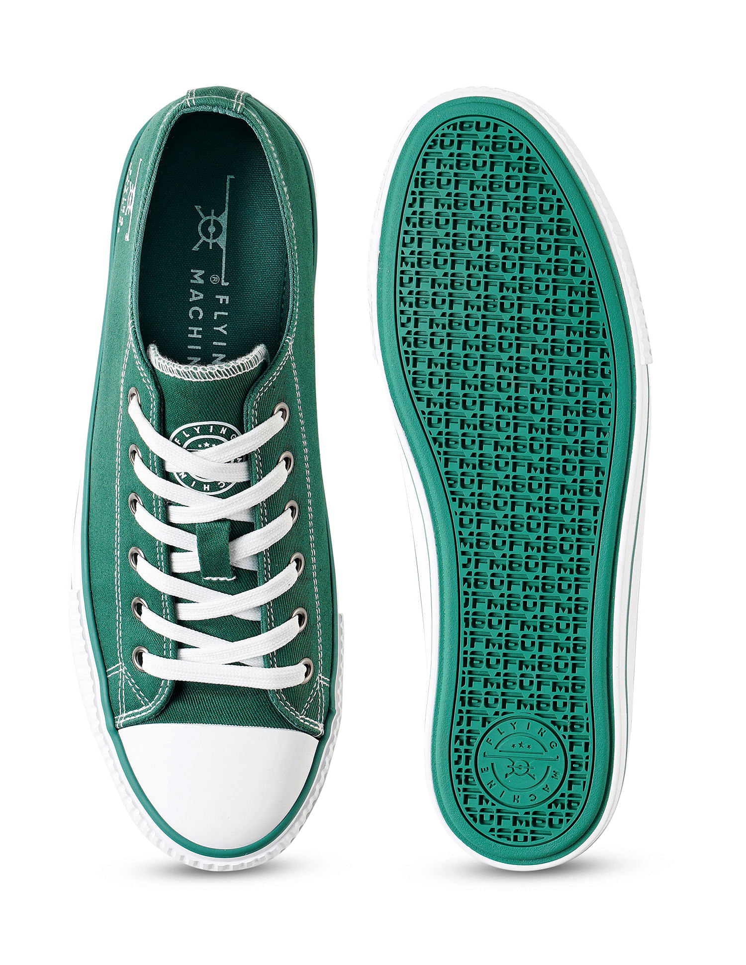 Flying Machine Men Round Toe Washed Cox 2.0 Sneakers